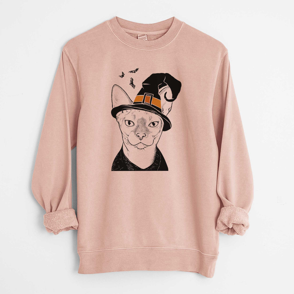 Witch Oliver Watson the Sphynx Cat - Unisex Pigment Dyed Crew Sweatshirt