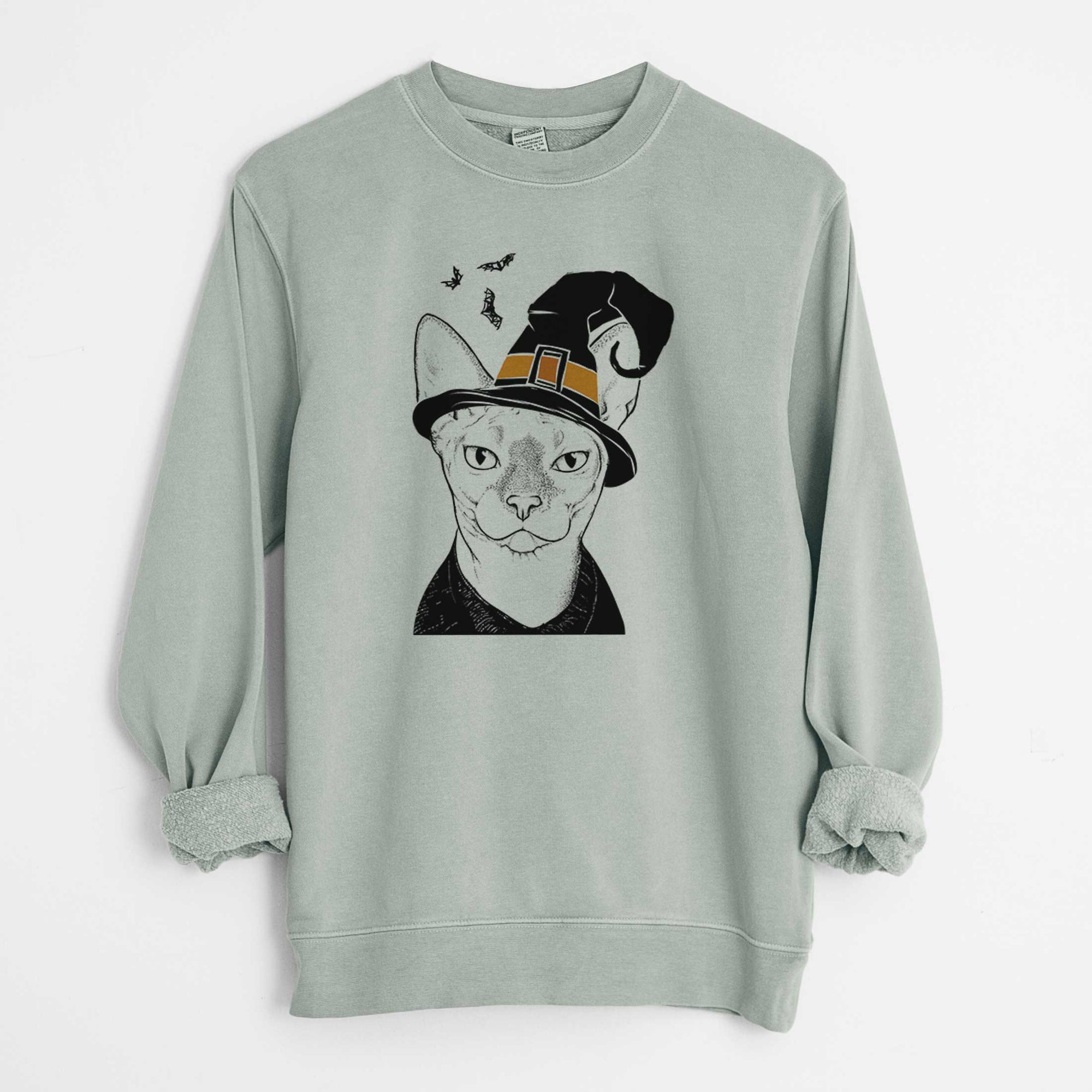 Witch Oliver Watson the Sphynx Cat - Unisex Pigment Dyed Crew Sweatshirt