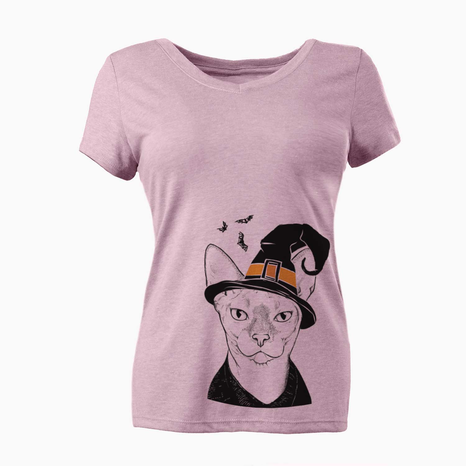 Witch Oliver Watson the Sphynx Cat - Women's V-neck Shirt