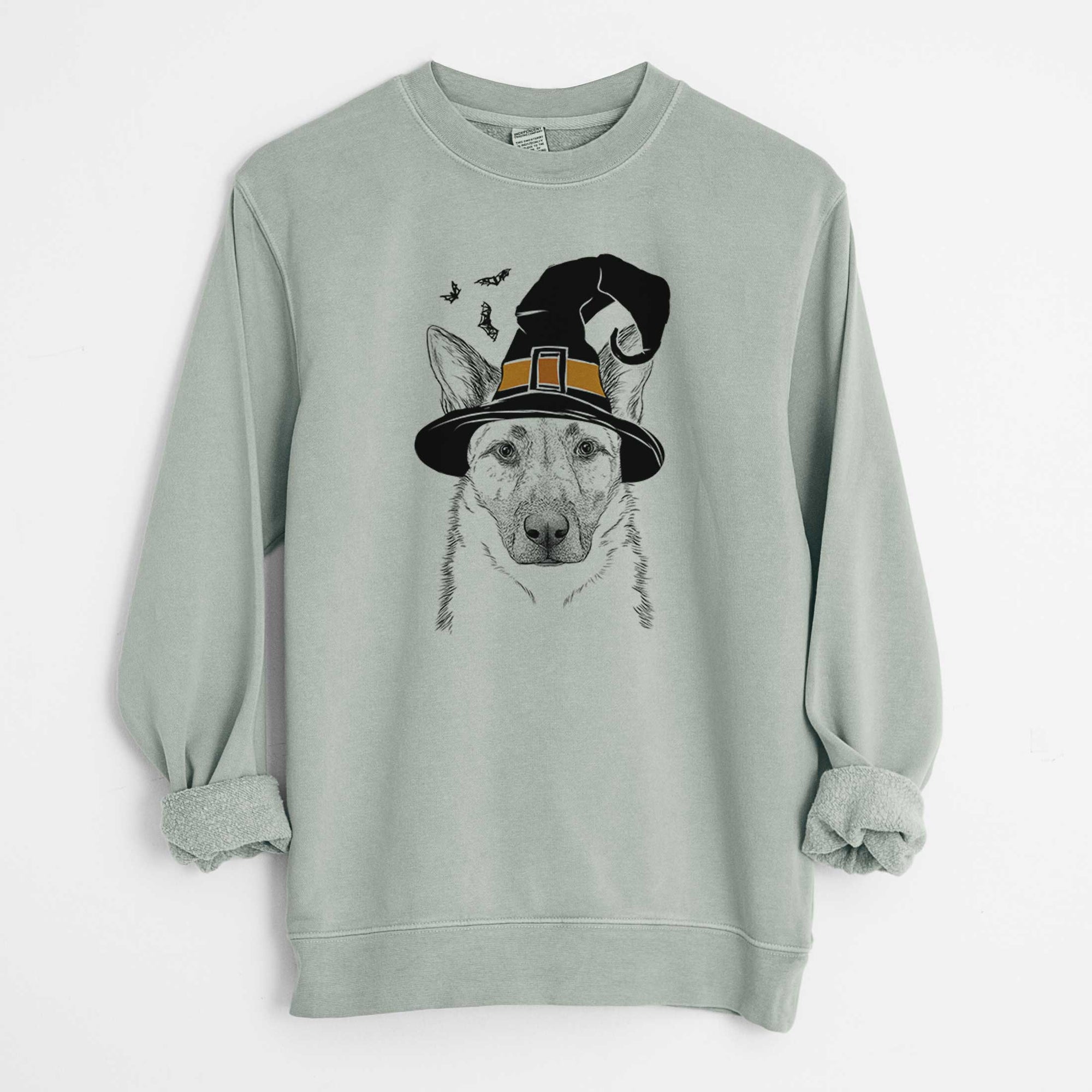 Witch Oliverno the German Shepherd - Unisex Pigment Dyed Crew Sweatshirt