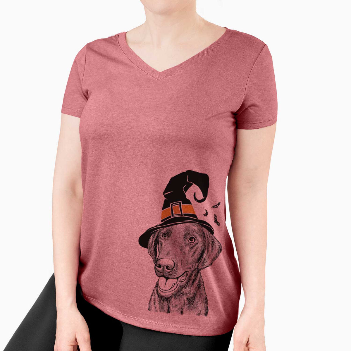 Witch Onyx the Labrador Retriever - Women's V-neck Shirt