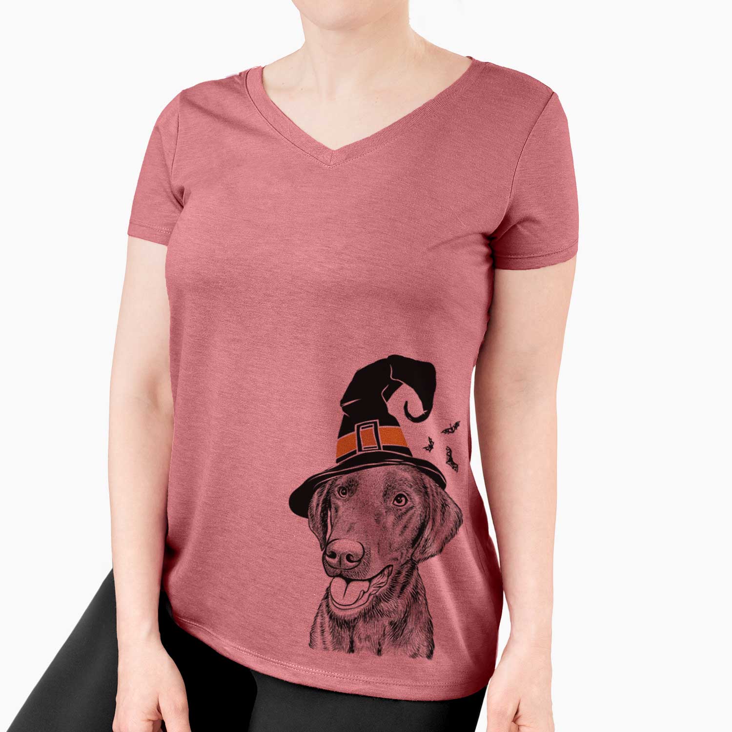 Witch Onyx the Labrador Retriever - Women's V-neck Shirt