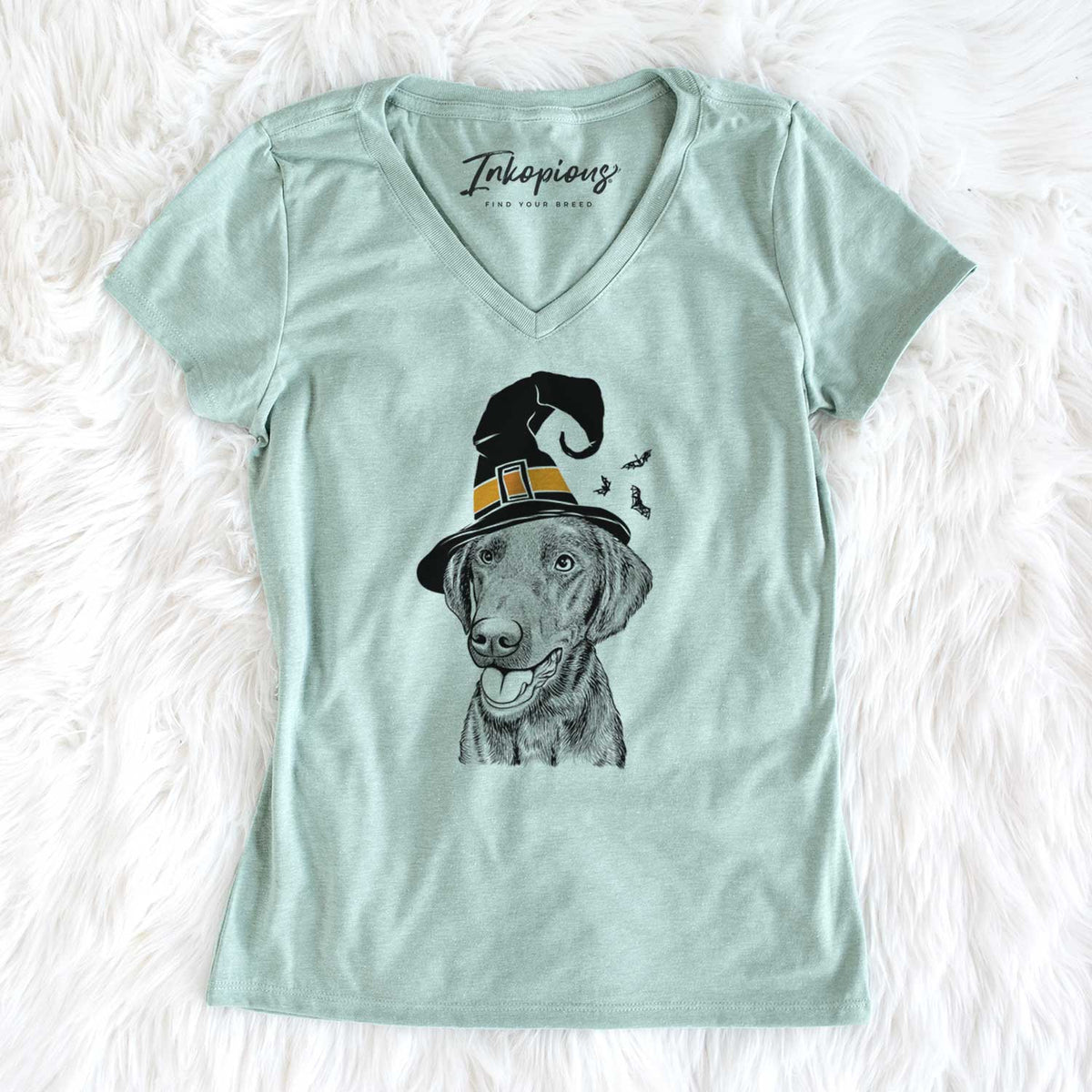 Witch Onyx the Labrador Retriever - Women's V-neck Shirt