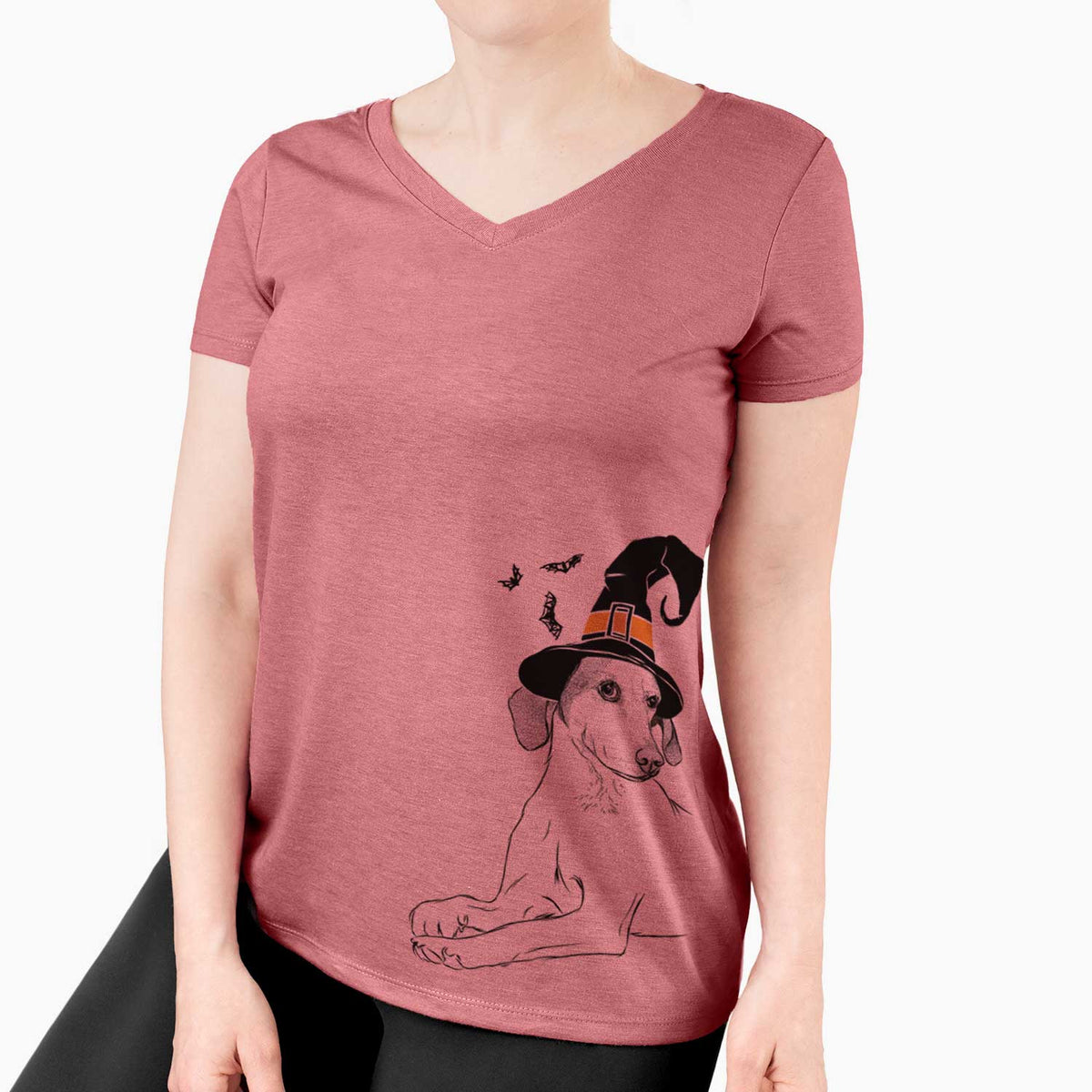 Witch Opie the Foxhound - Women's V-neck Shirt