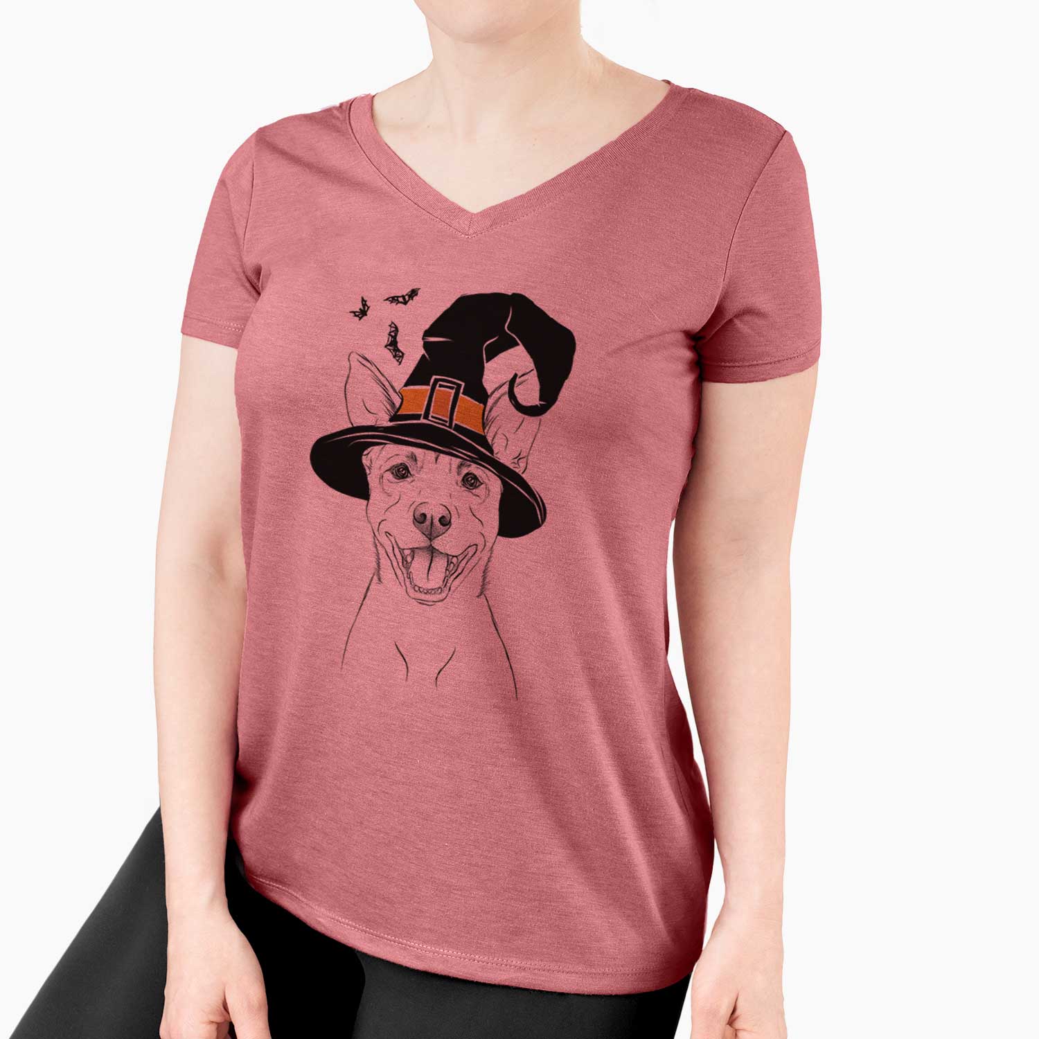 Witch Orange the Carolina Dog - Women's V-neck Shirt