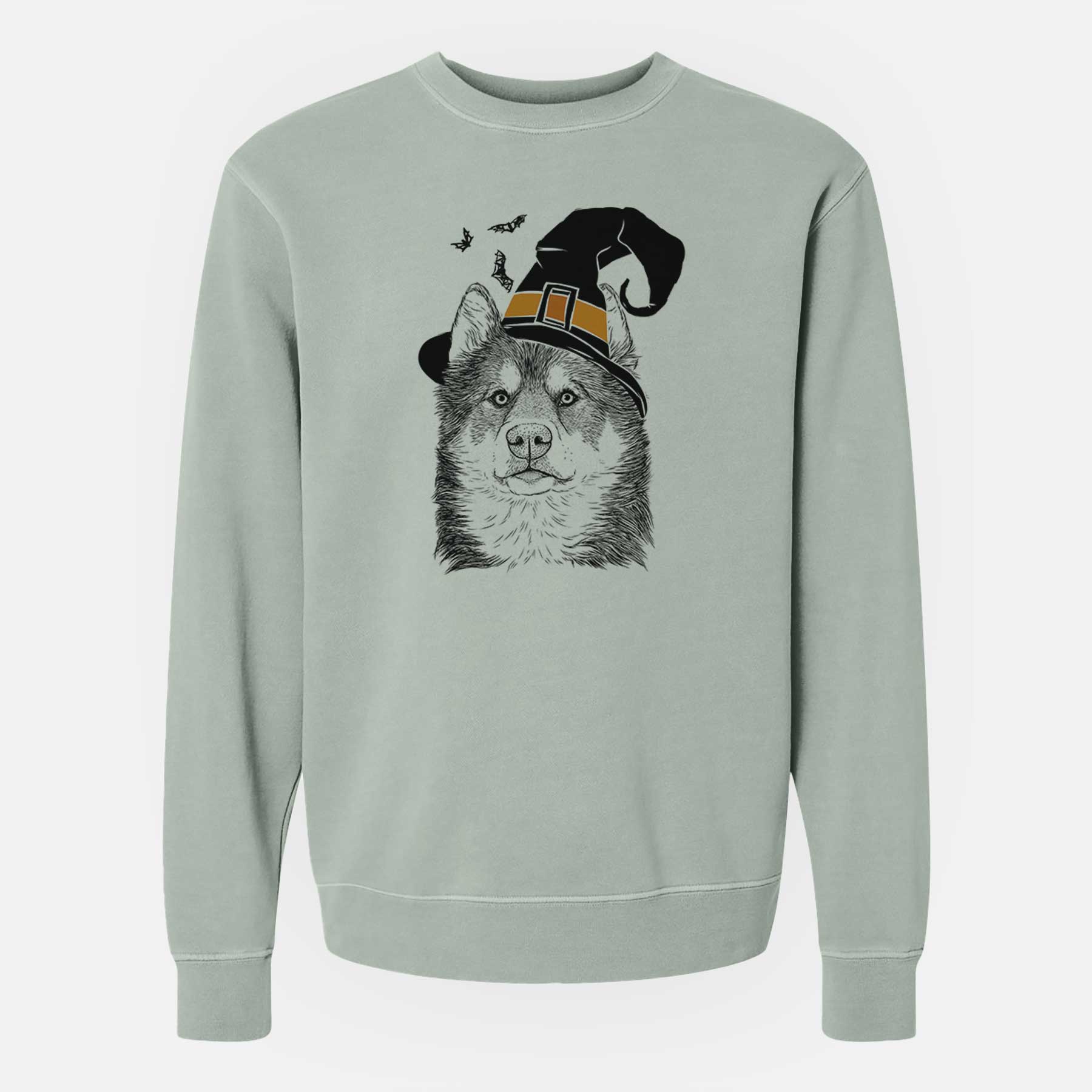 Witch Oskar the Canadian Eskimo Dog - Unisex Pigment Dyed Crew Sweatshirt