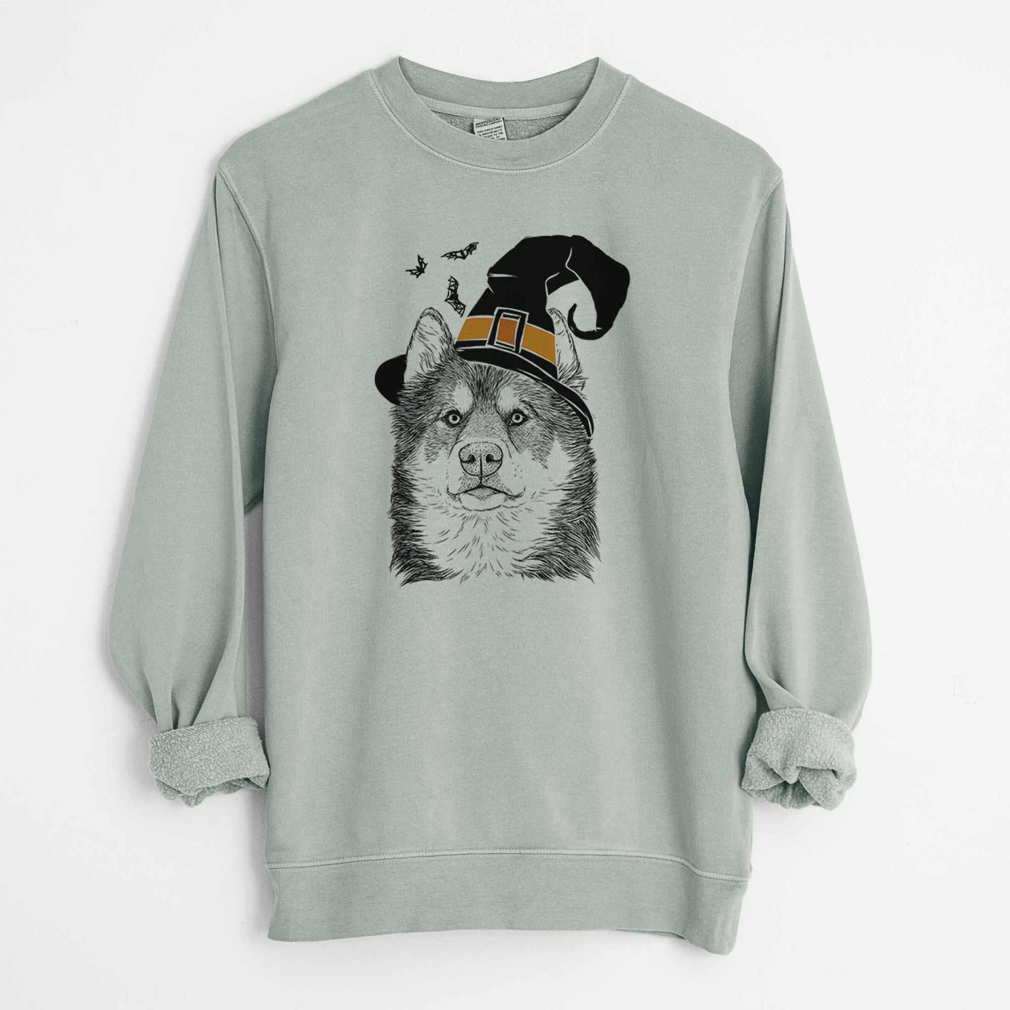 Witch Oskar the Canadian Eskimo Dog - Unisex Pigment Dyed Crew Sweatshirt