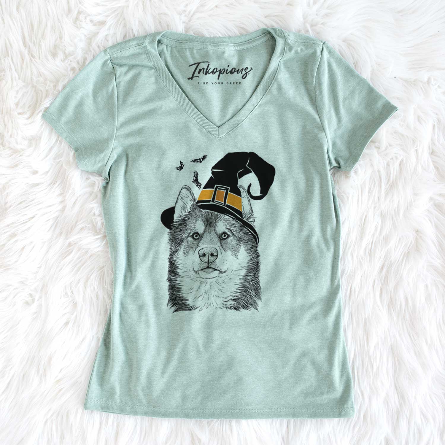 Witch Oskar the Canadian Eskimo Dog - Women's V-neck Shirt