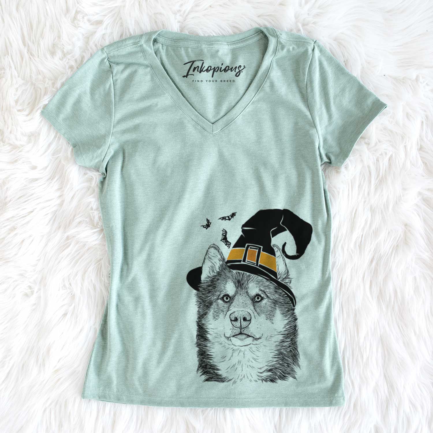 Witch Oskar the Canadian Eskimo Dog - Women's V-neck Shirt