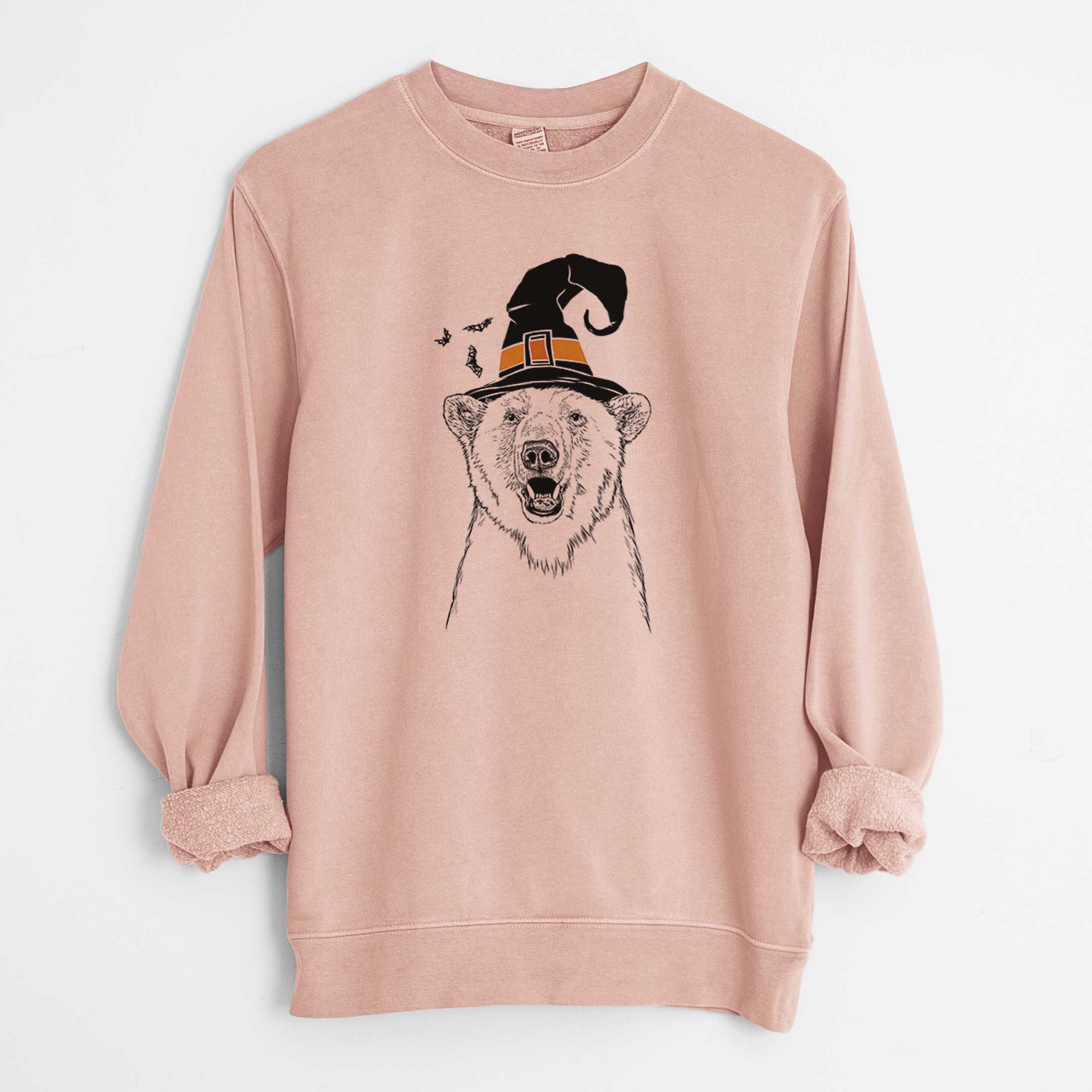 Witch Oslo the Polar Bear - Unisex Pigment Dyed Crew Sweatshirt