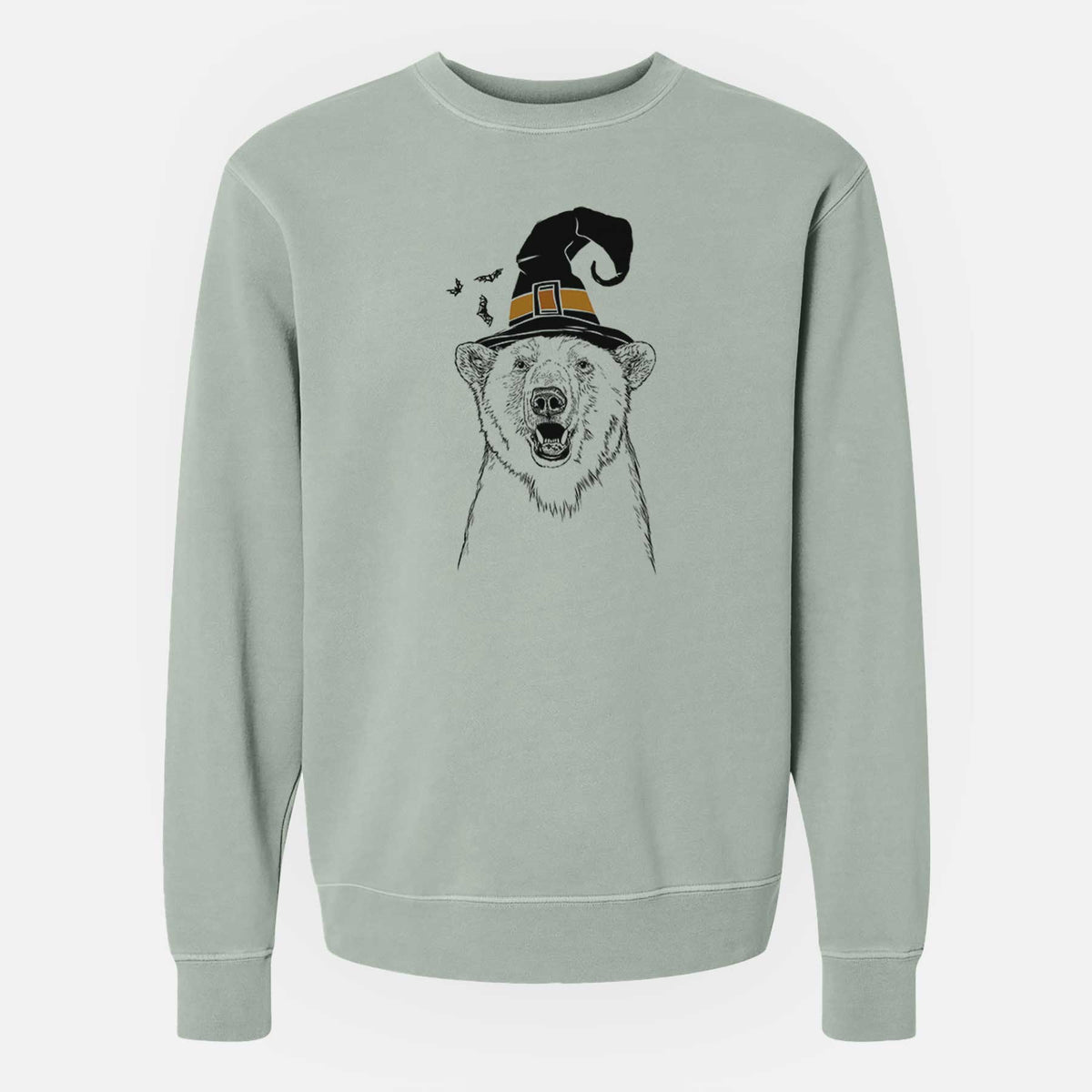 Witch Oslo the Polar Bear - Unisex Pigment Dyed Crew Sweatshirt
