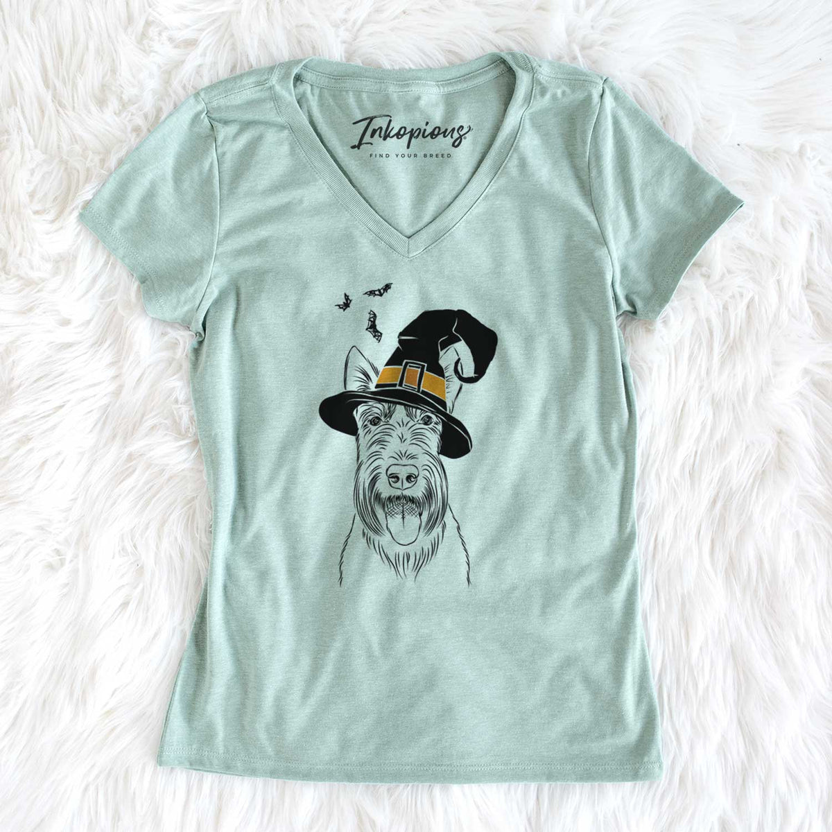 Witch Oswald the Scottish Terrier - Women's V-neck Shirt