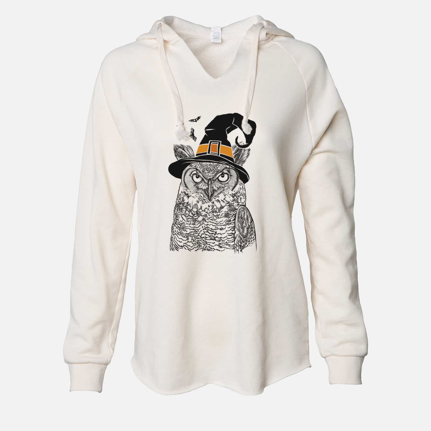 Witch Ozwald the Grey Horned Owl - Cali Wave Hooded Sweatshirt