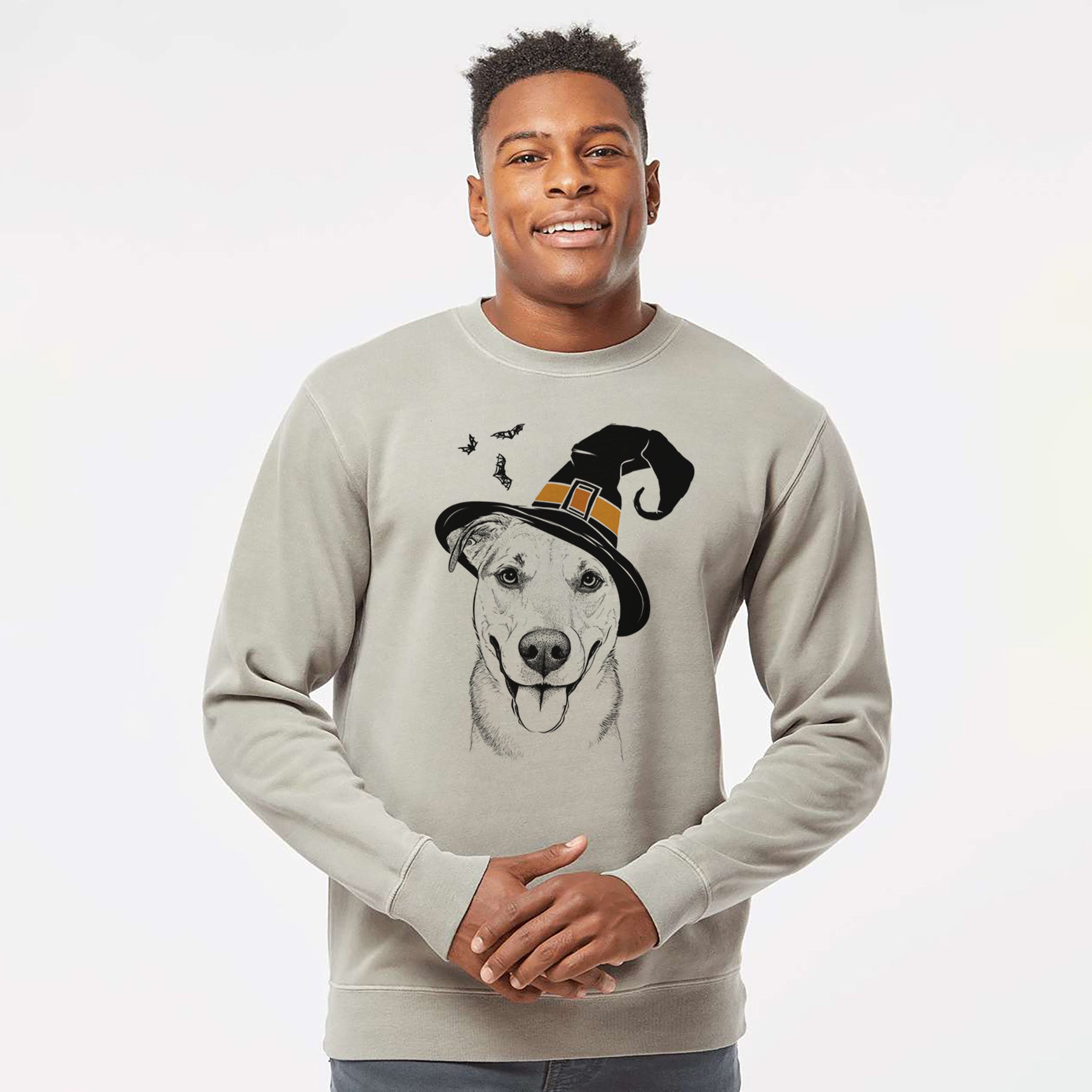 Witch Padre the Pitbull Mix - Unisex Pigment Dyed Crew Sweatshirt