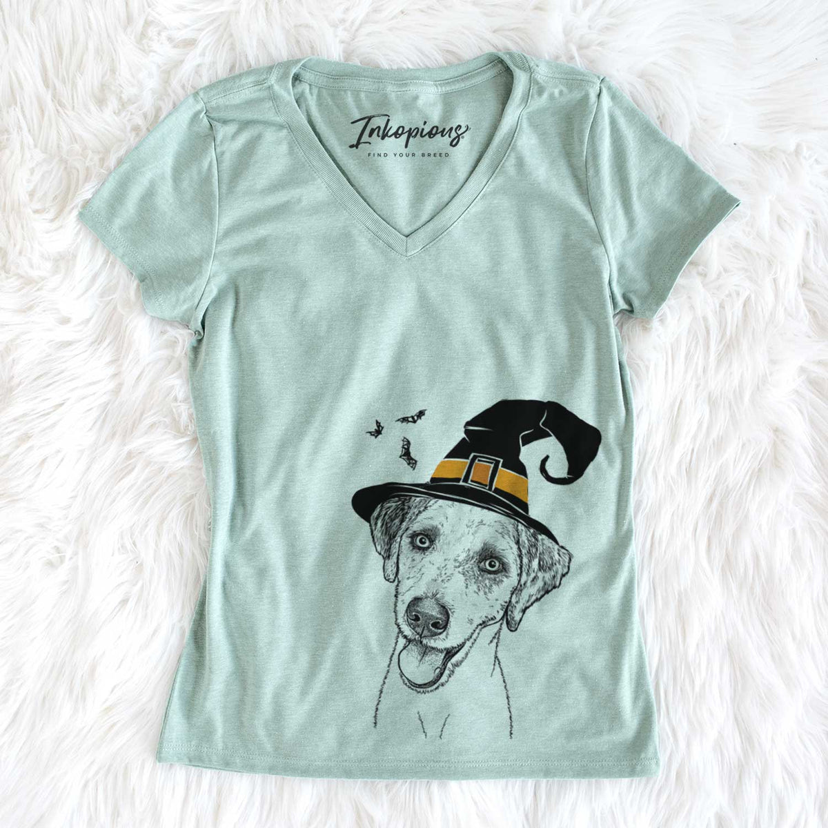 Witch Palm Palm the Aussiedoodle - Women&#39;s V-neck Shirt