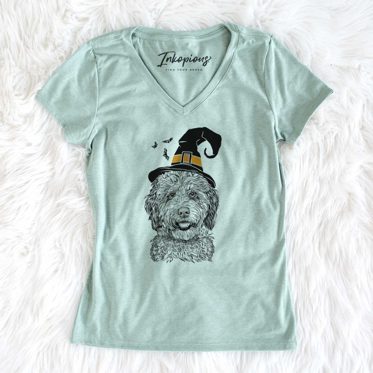 Witch Palmer the Aussiedoodle - Women's V-neck Shirt