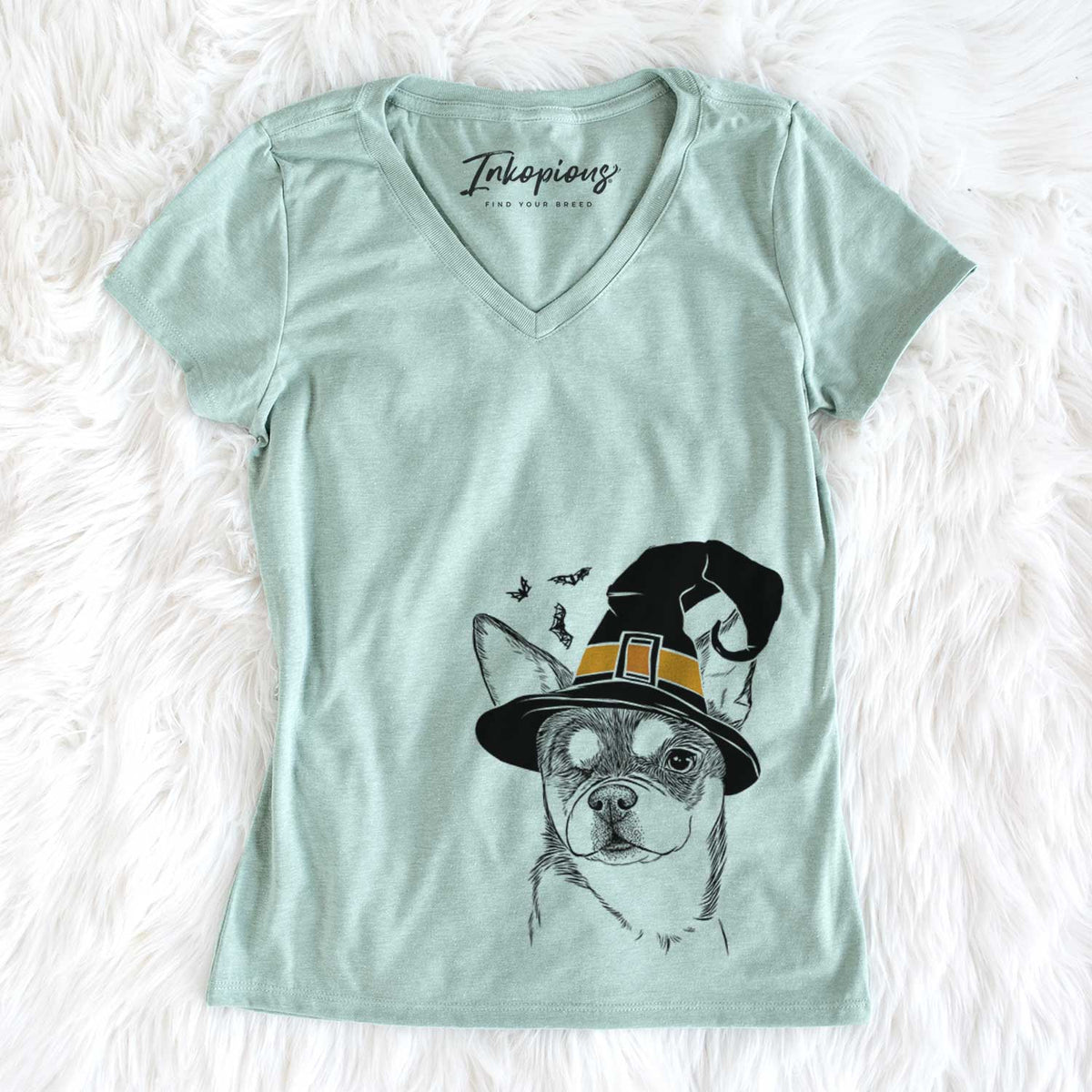 Witch Paris the Chihuahua - Women&#39;s V-neck Shirt