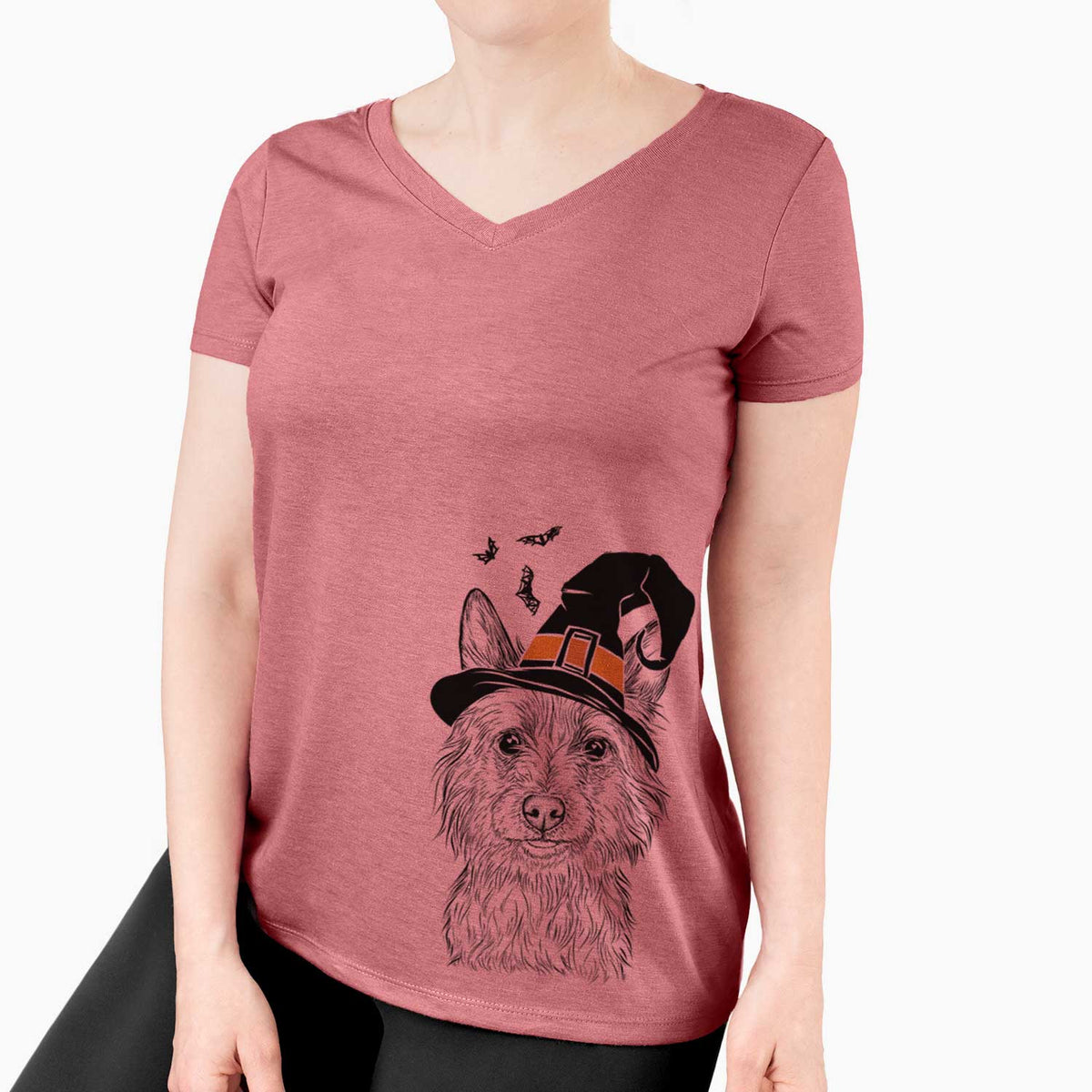Witch Paulo the Portuguese Podengo - Women's V-neck Shirt