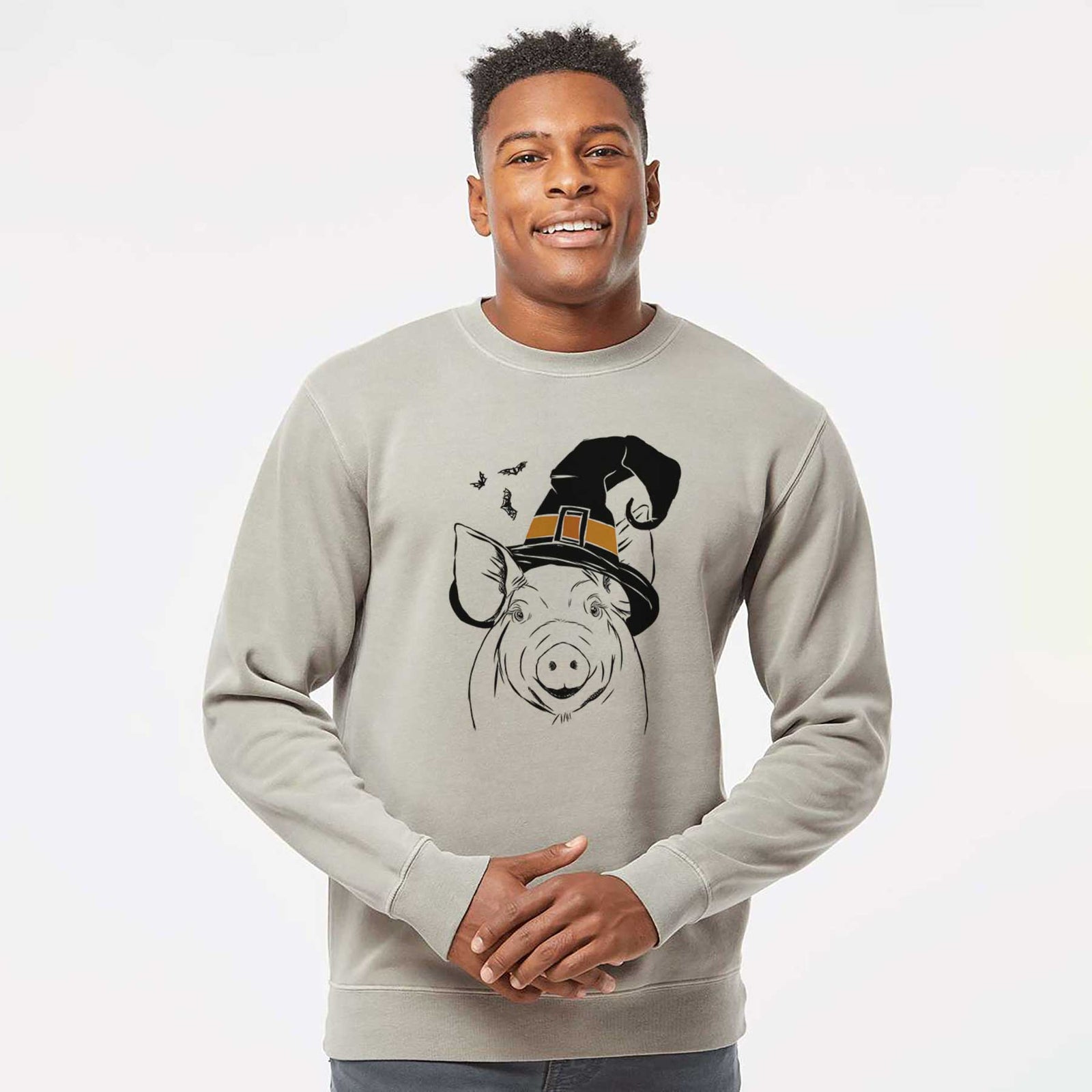 Witch Perry the Pig - Unisex Pigment Dyed Crew Sweatshirt