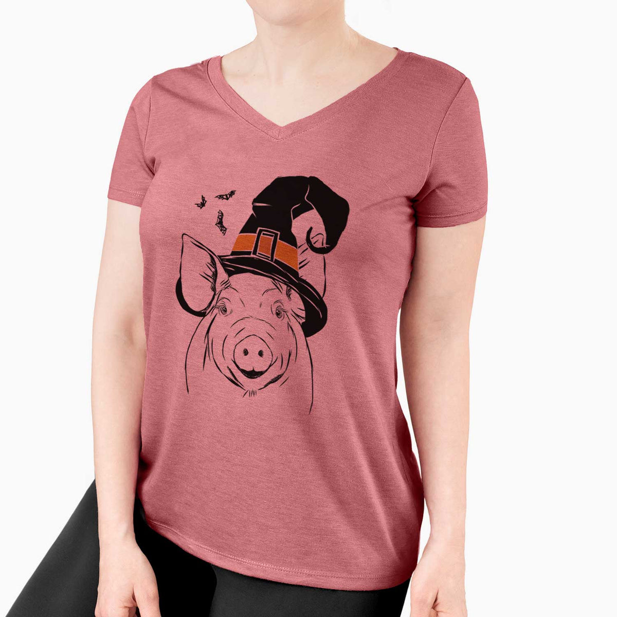 Witch Perry the Pig - Women's V-neck Shirt