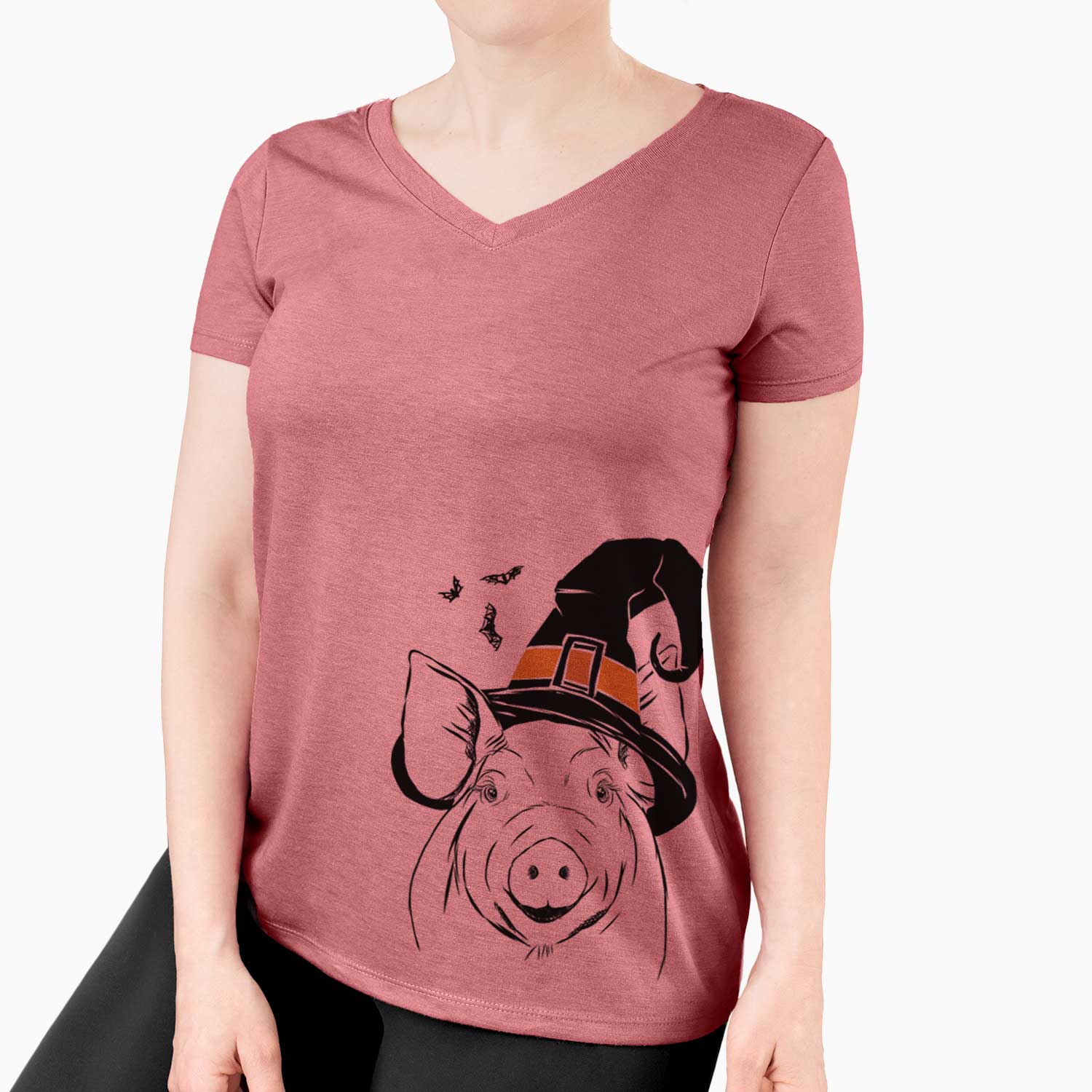 Witch Perry the Pig - Women's V-neck Shirt