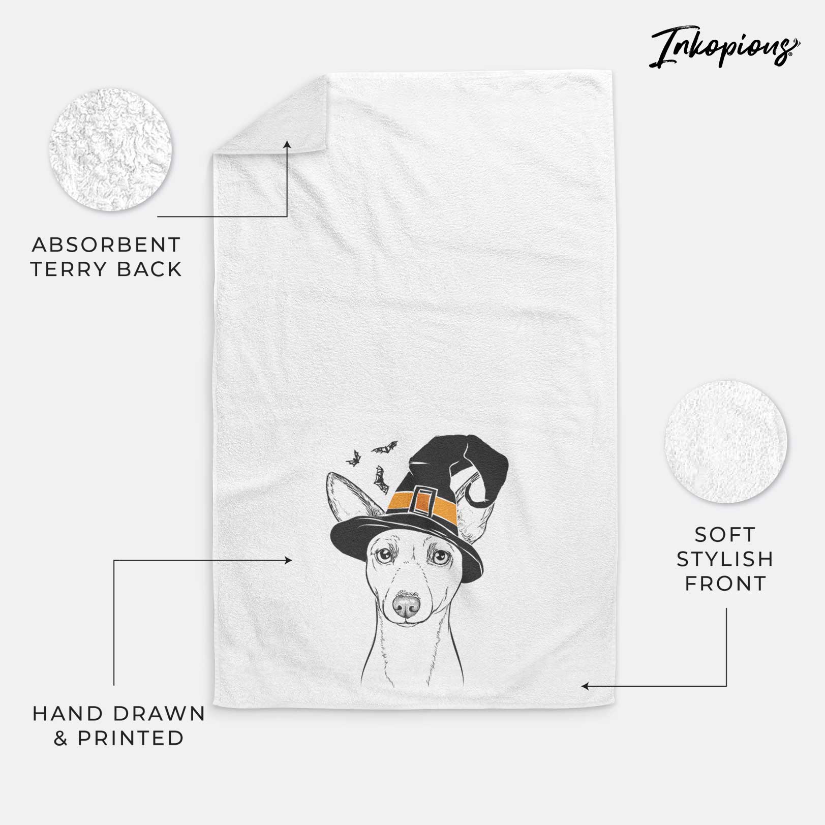 Perry the Portuguese Podengo Decorative Hand Towel