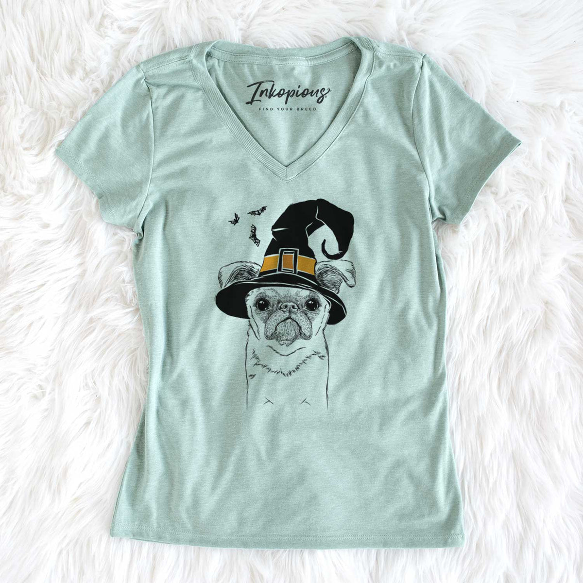 Witch Petit Penny the Brussels Griffon - Women's V-neck Shirt