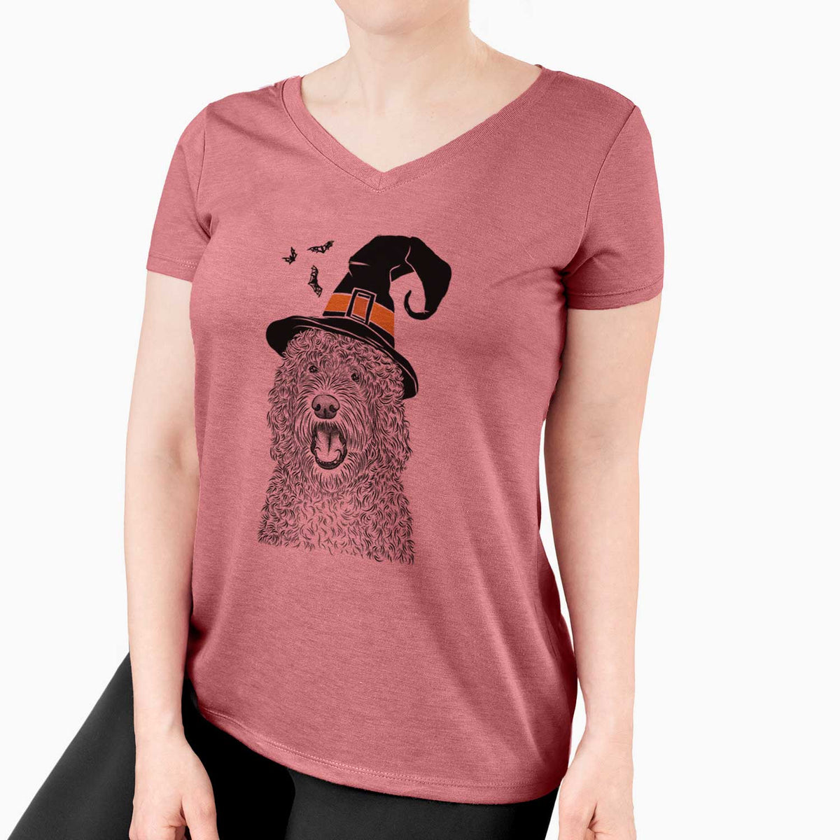Witch Phillip the Portuguese Water Dog - Women's V-neck Shirt