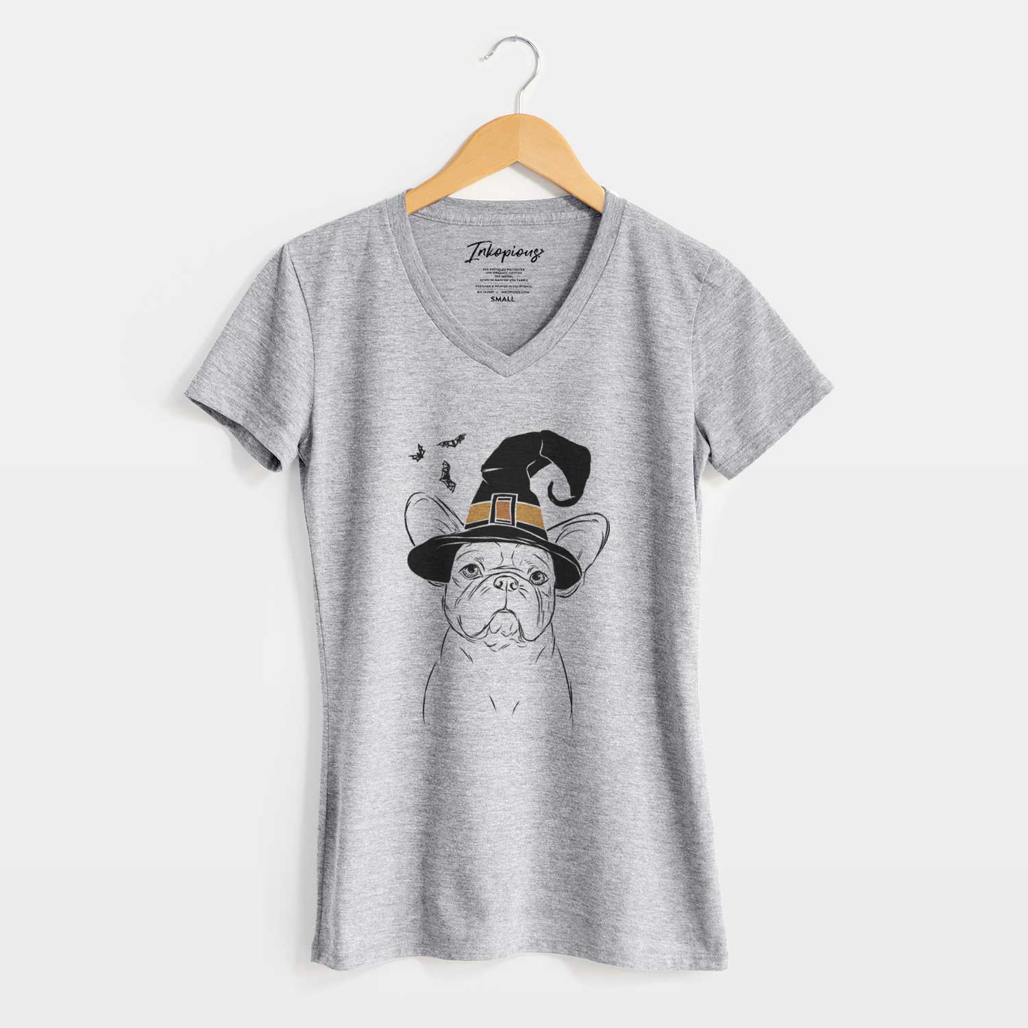 Witch Pierre the French Bulldog - Women's V-neck Shirt