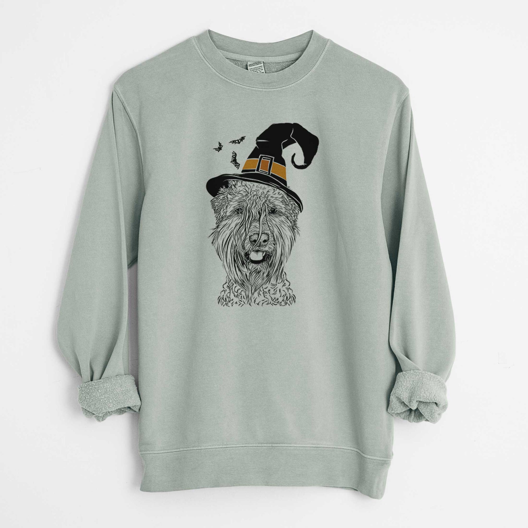 Witch Pierre the Soft Coated Wheaten Terrier - Unisex Pigment Dyed Crew Sweatshirt