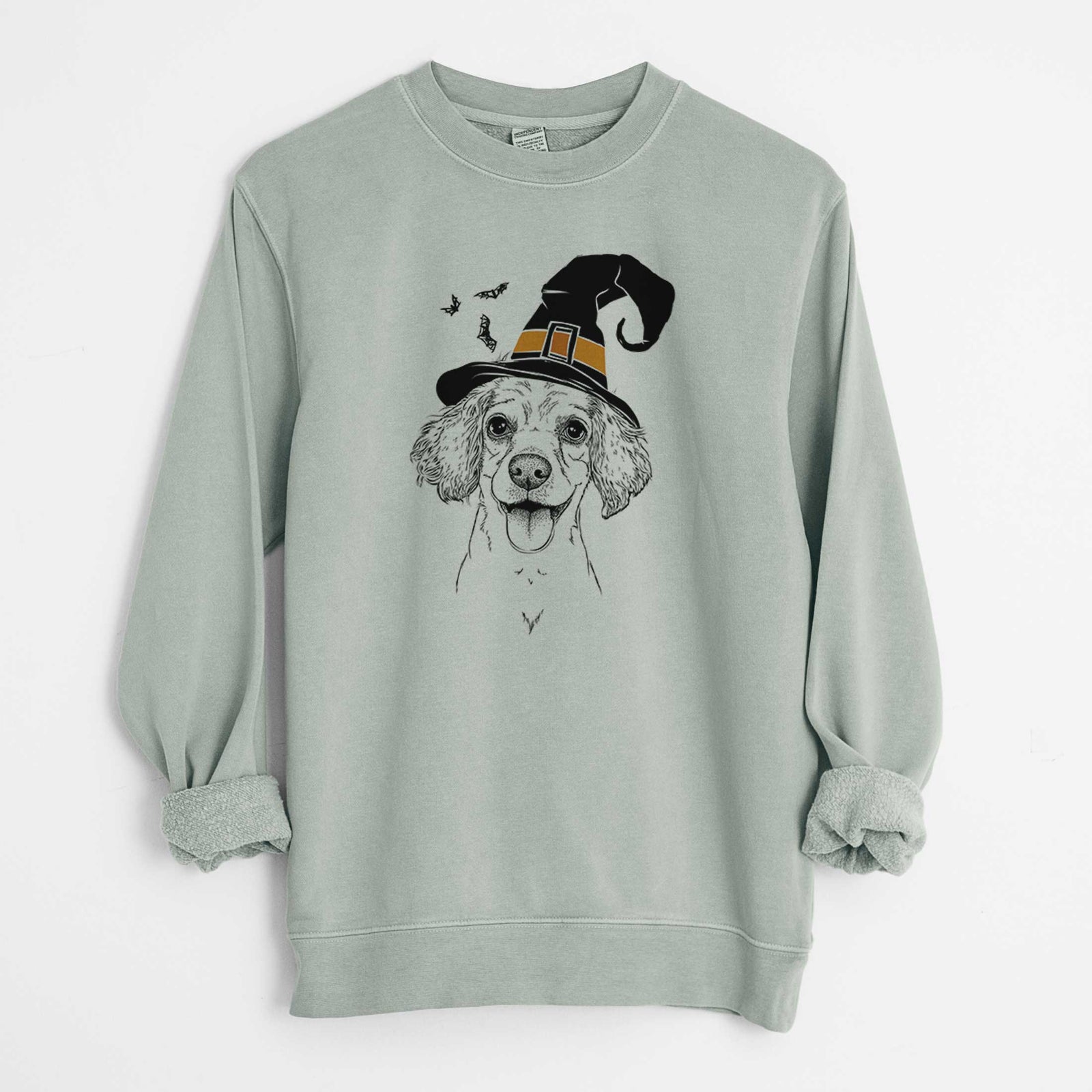 Witch Piglet the Dachshund Mix - Unisex Pigment Dyed Crew Sweatshirt