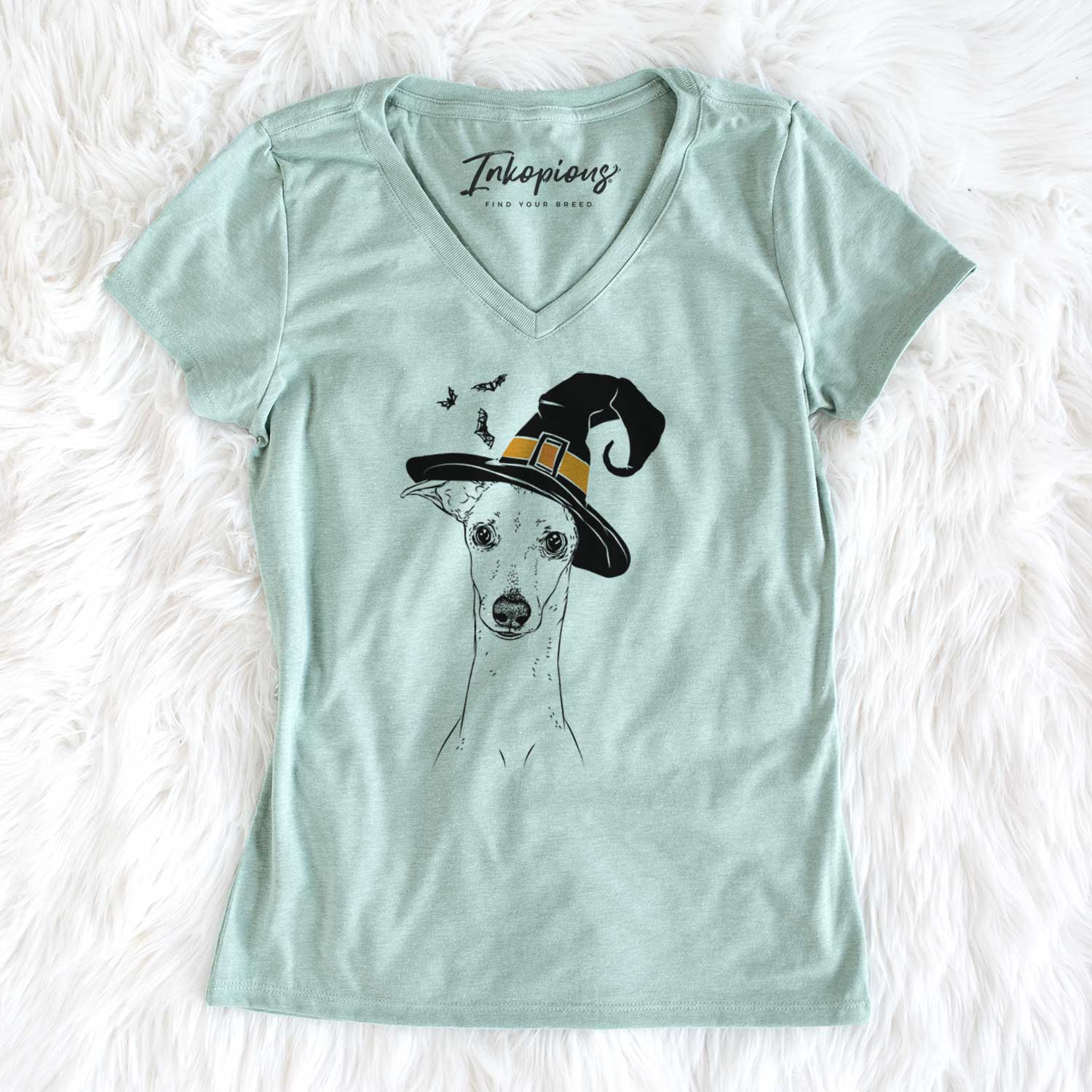 Witch Pip the Italian Greyhound - Women's V-neck Shirt