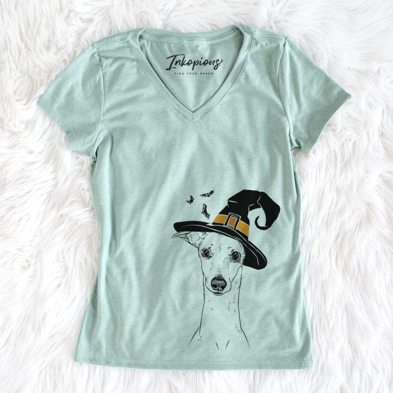 Witch Pip the Italian Greyhound - Women's V-neck Shirt