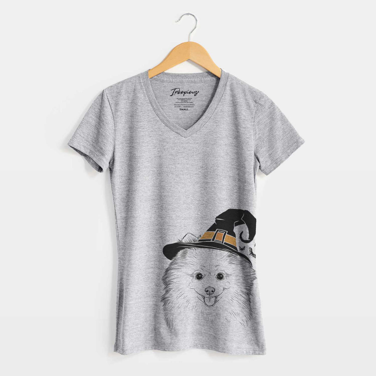 Witch Piper Jo the Pomeranian - Women's V-neck Shirt