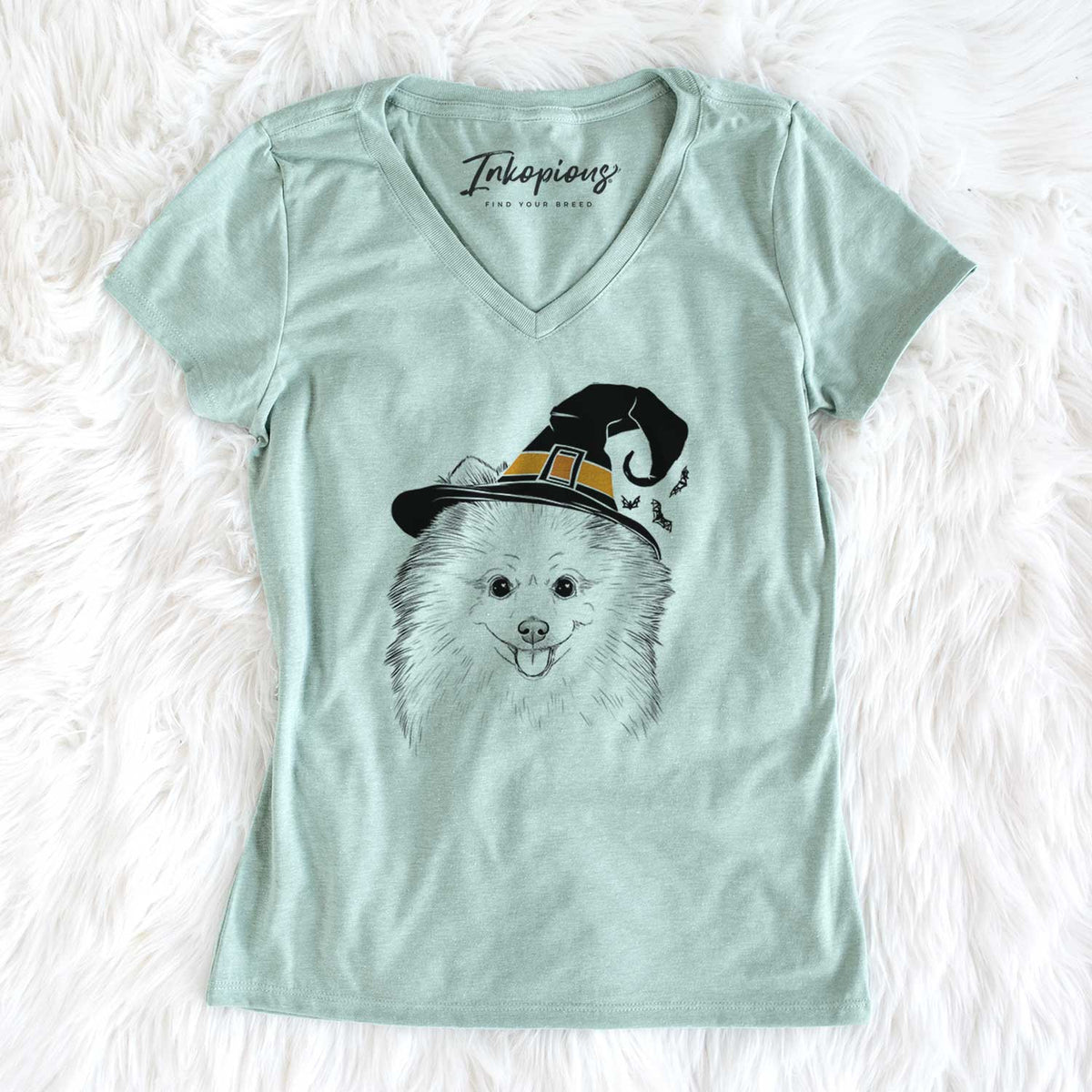 Witch Piper Jo the Pomeranian - Women's V-neck Shirt