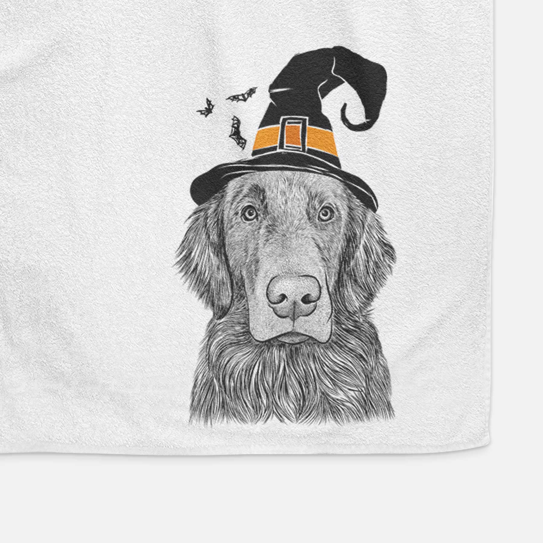 Pippin the Flat Coated Retriever Decorative Hand Towel