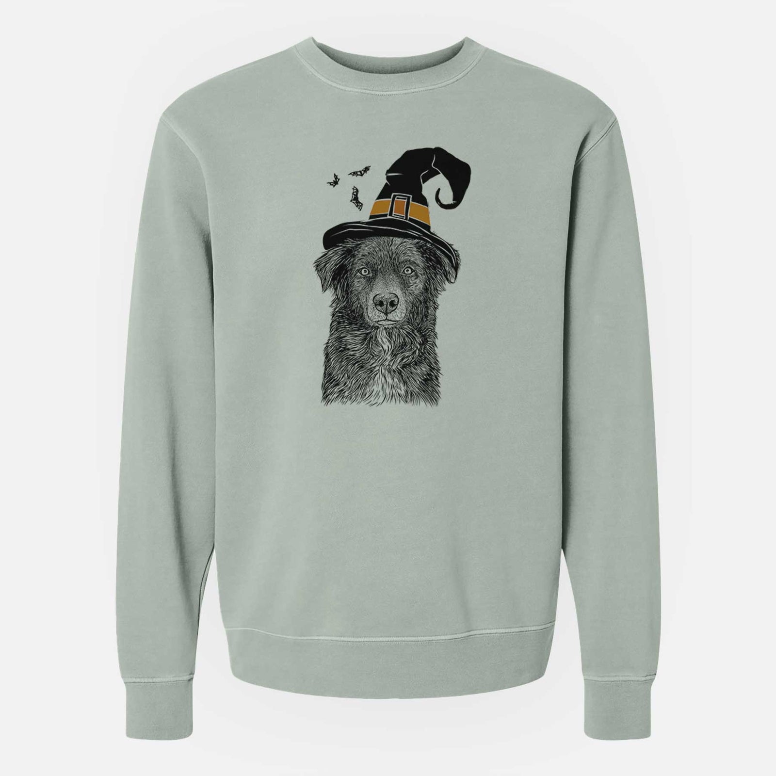 Witch Pixel the Australian Shepherd - Unisex Pigment Dyed Crew Sweatshirt