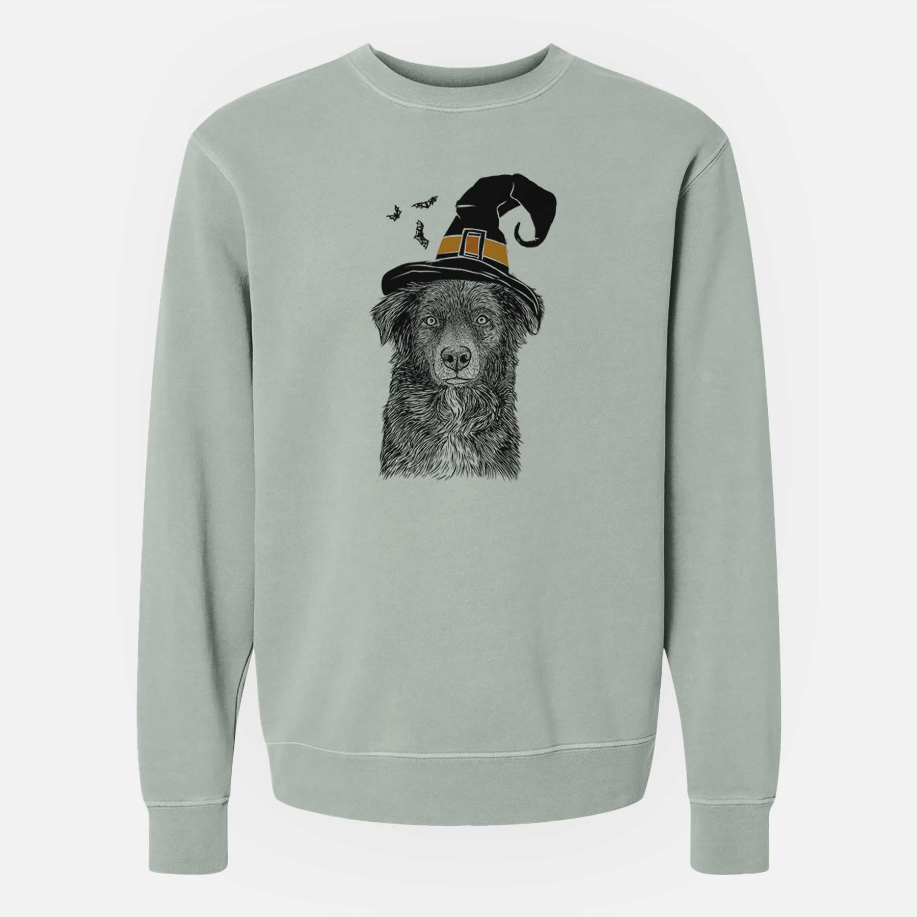Witch Pixel the Australian Shepherd - Unisex Pigment Dyed Crew Sweatshirt