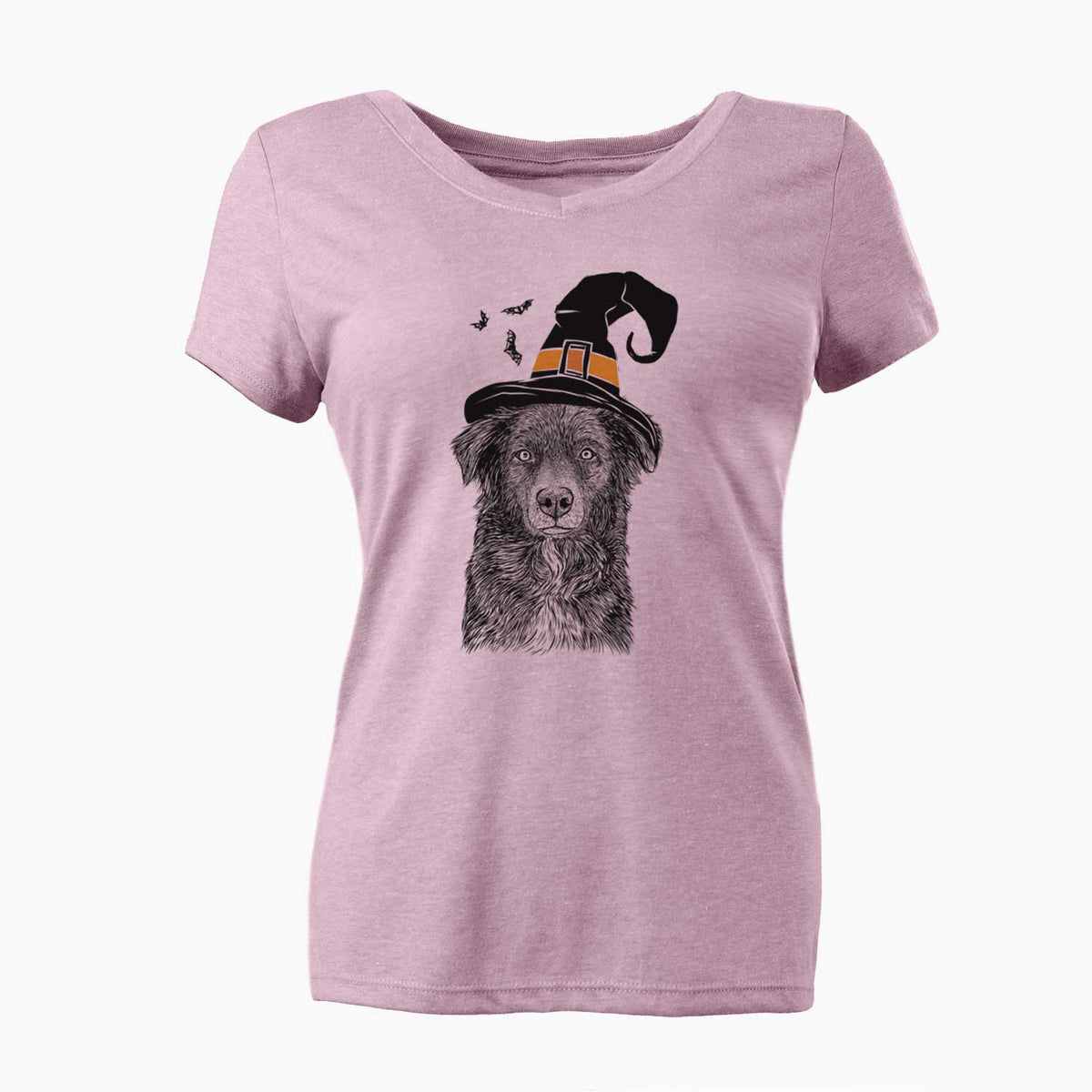 Witch Pixel the Australian Shepherd - Women's V-neck Shirt