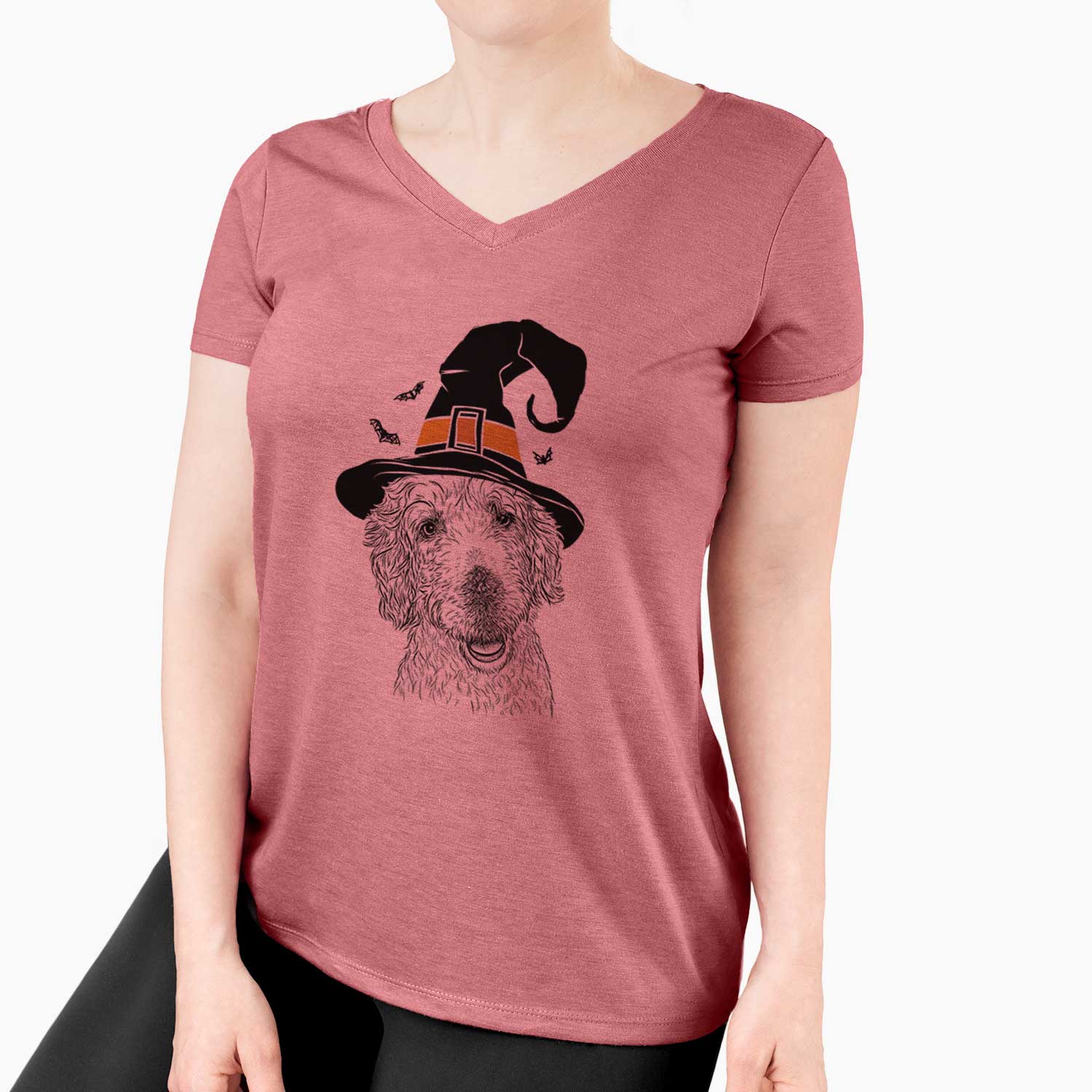 Witch Preston the Labradoodle - Women's V-neck Shirt