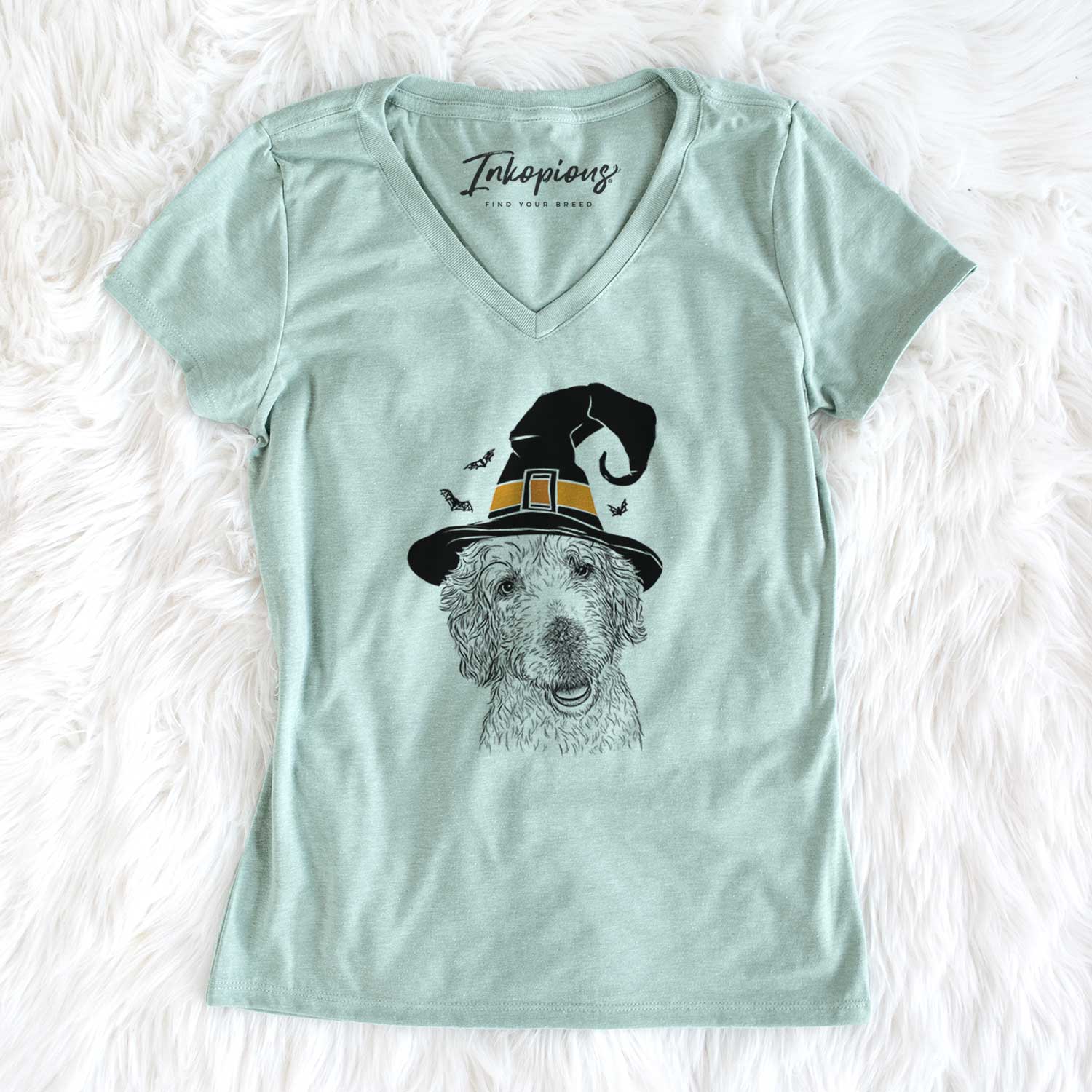 Witch Preston the Labradoodle - Women's V-neck Shirt