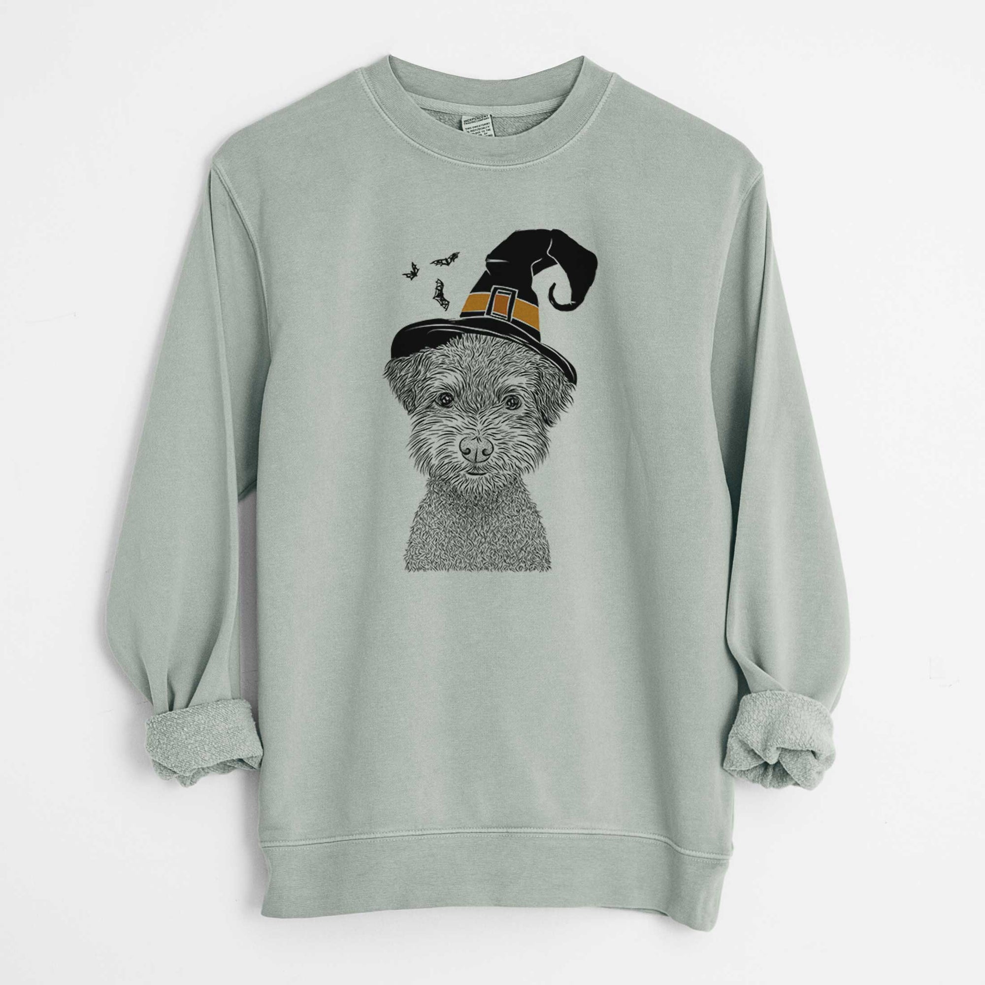 Witch Pretzel the Schnoodle - Unisex Pigment Dyed Crew Sweatshirt