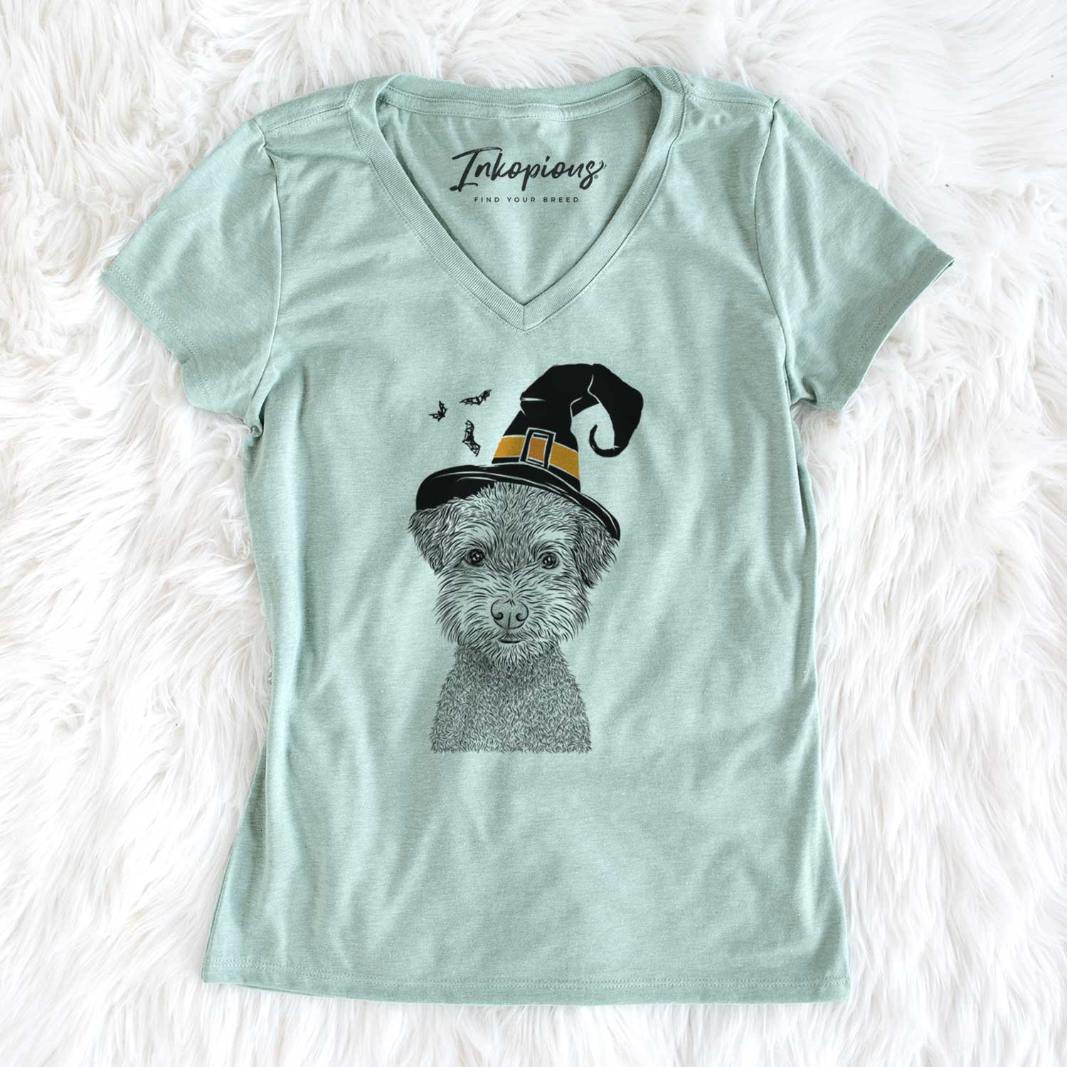 Witch Pretzel the Schnoodle - Women's V-neck Shirt