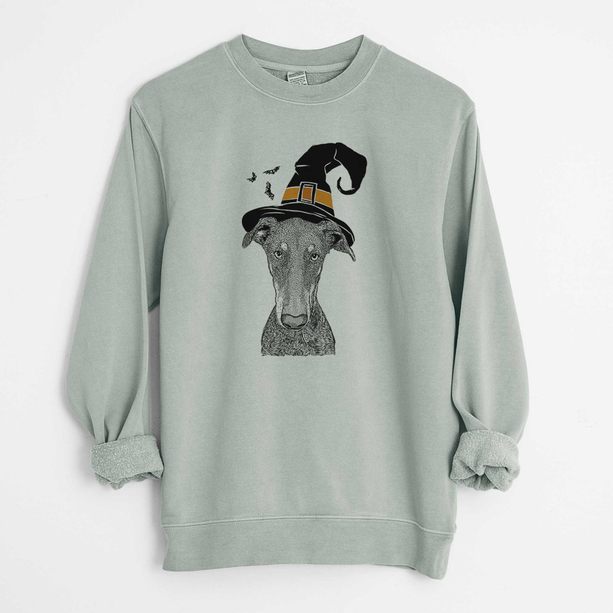 Witch Princess Fiona the Doberman Pinscher - Unisex Pigment Dyed Crew Sweatshirt