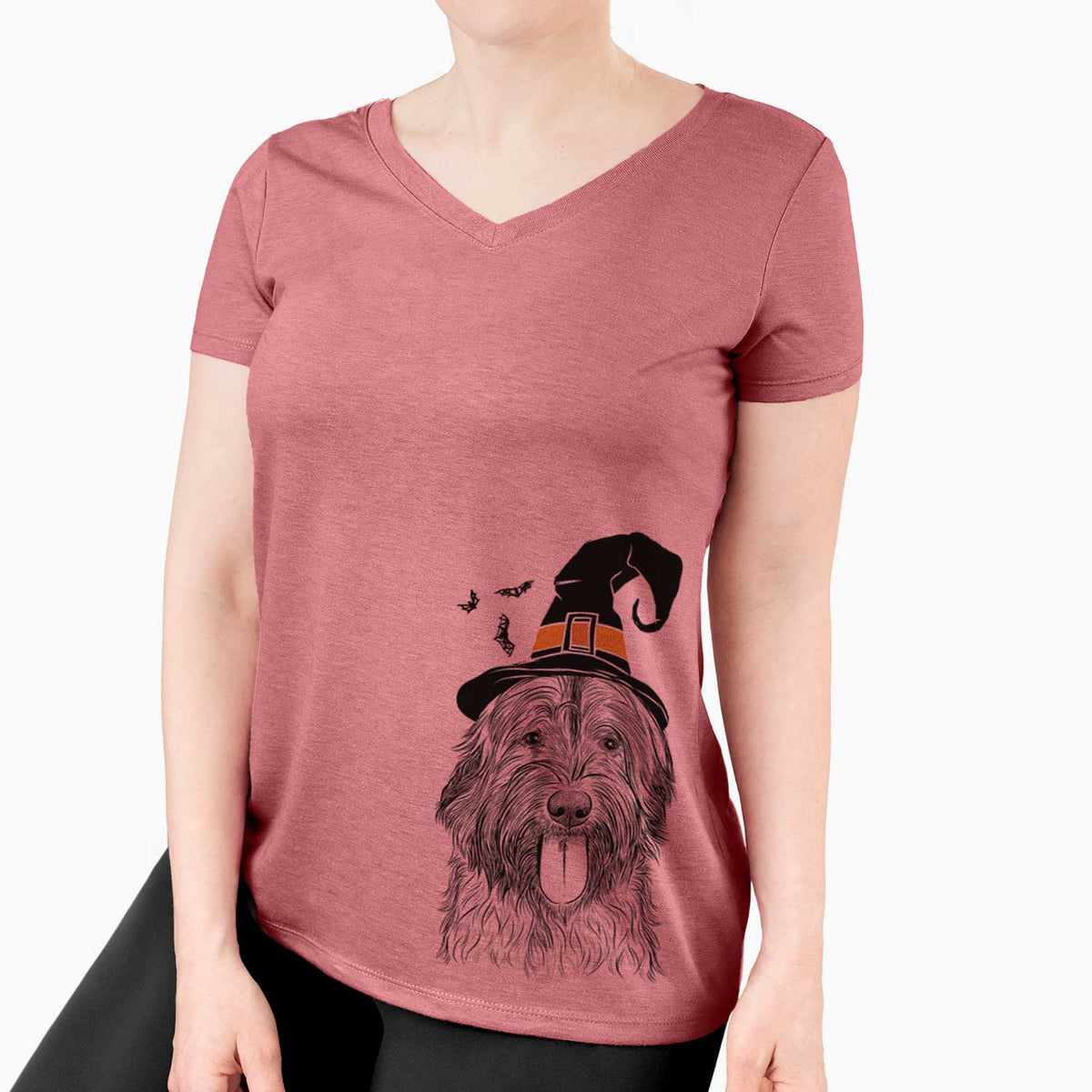 Witch Puig the Catalan Sheepdog - Women's V-neck Shirt