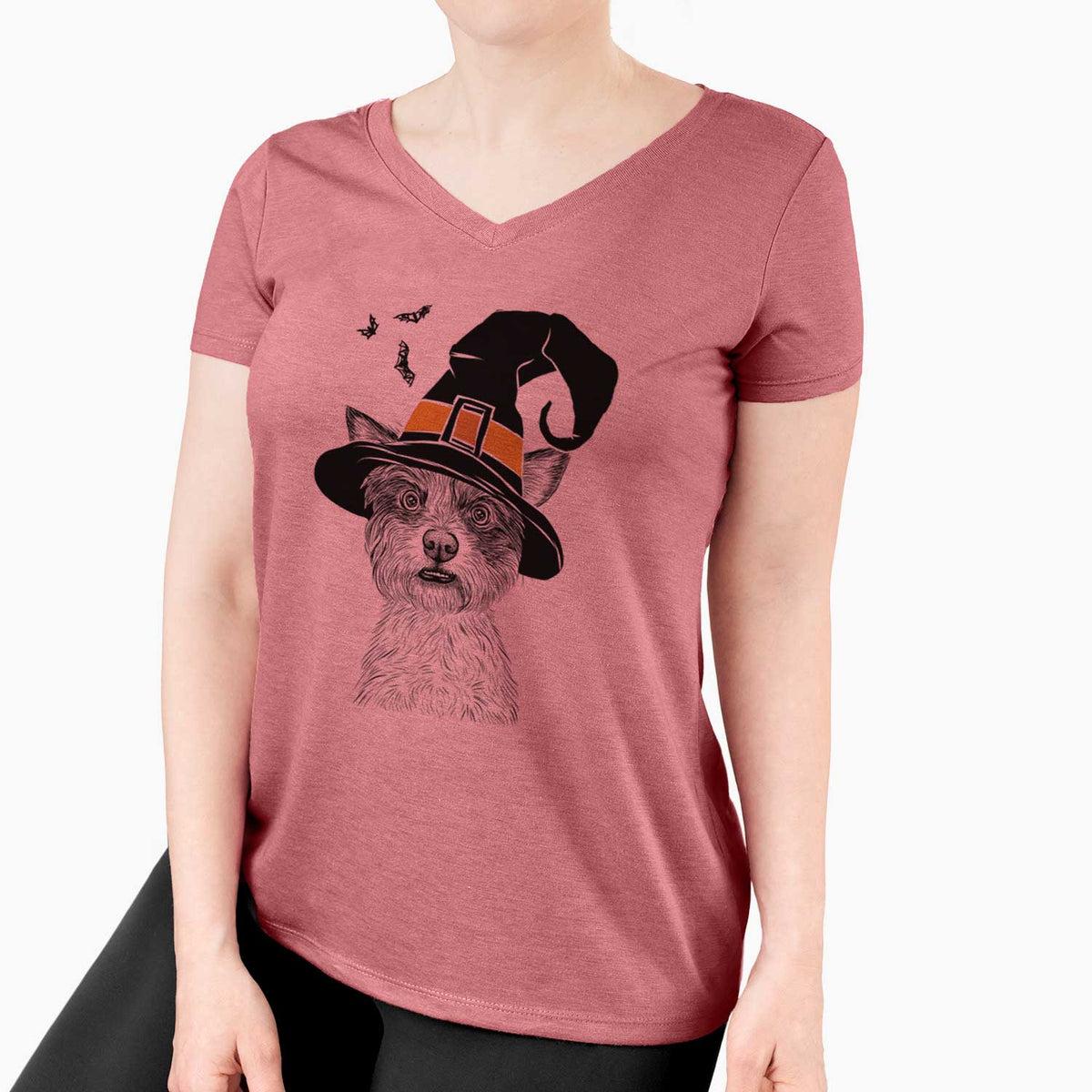 Witch Quigley the Mixed Breed - Women's V-neck Shirt