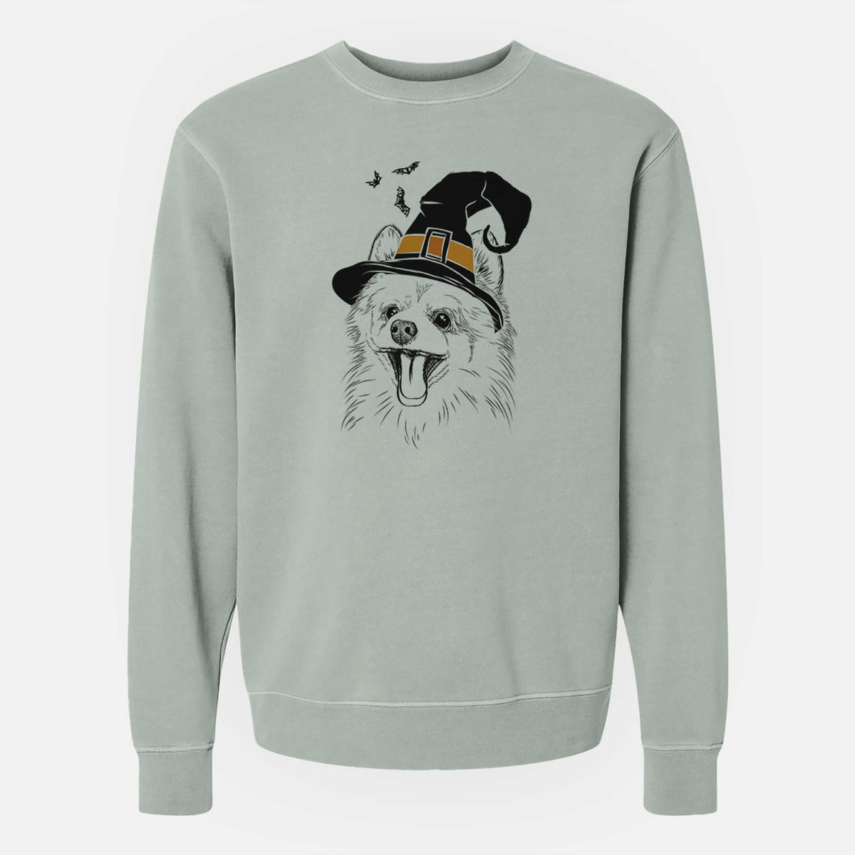Witch Quinn the Pomeranian - Unisex Pigment Dyed Crew Sweatshirt
