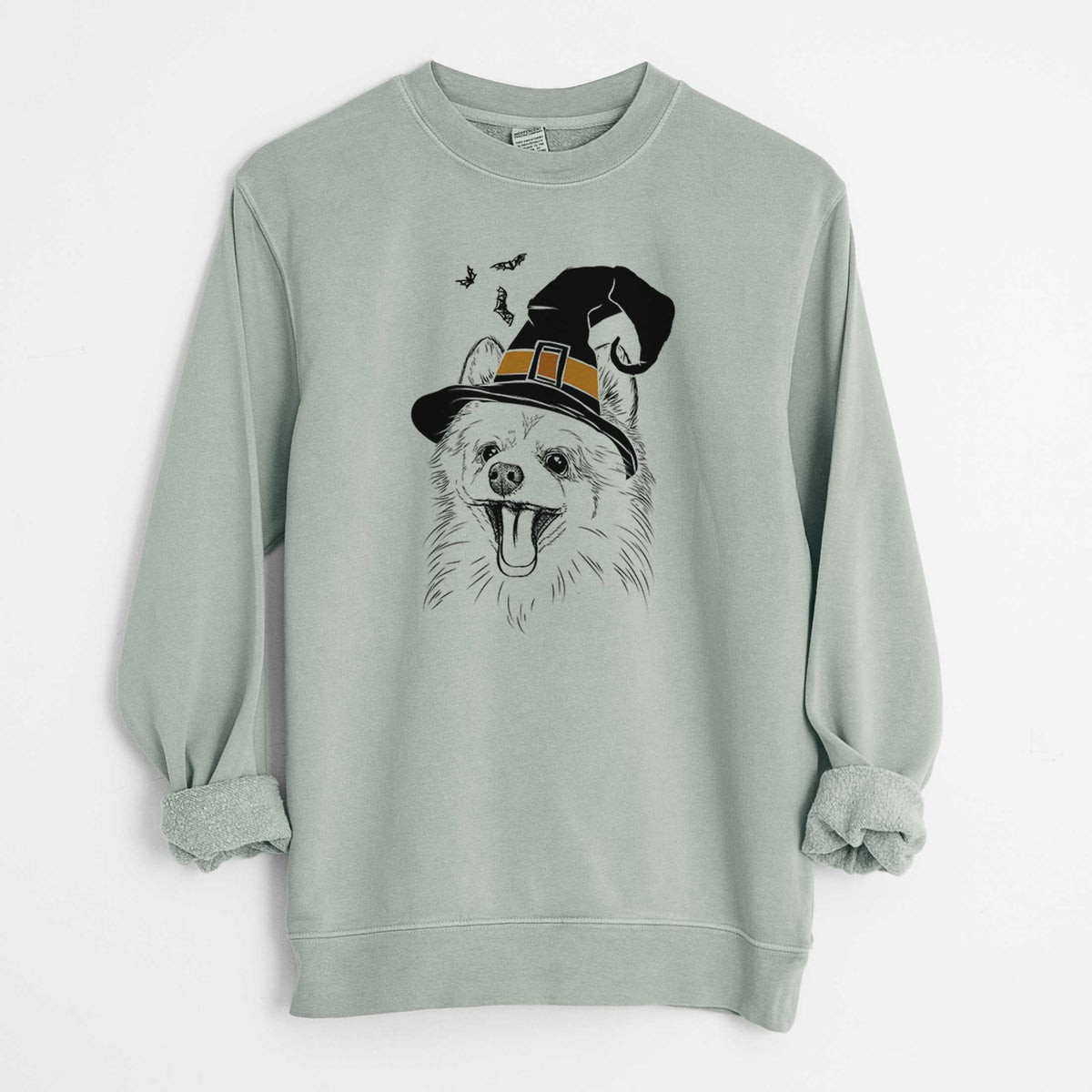 Witch Quinn the Pomeranian - Unisex Pigment Dyed Crew Sweatshirt