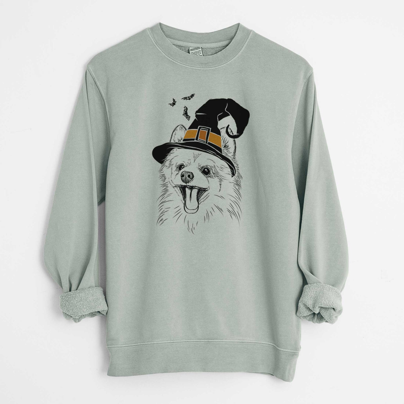 Witch Quinn the Pomeranian - Unisex Pigment Dyed Crew Sweatshirt