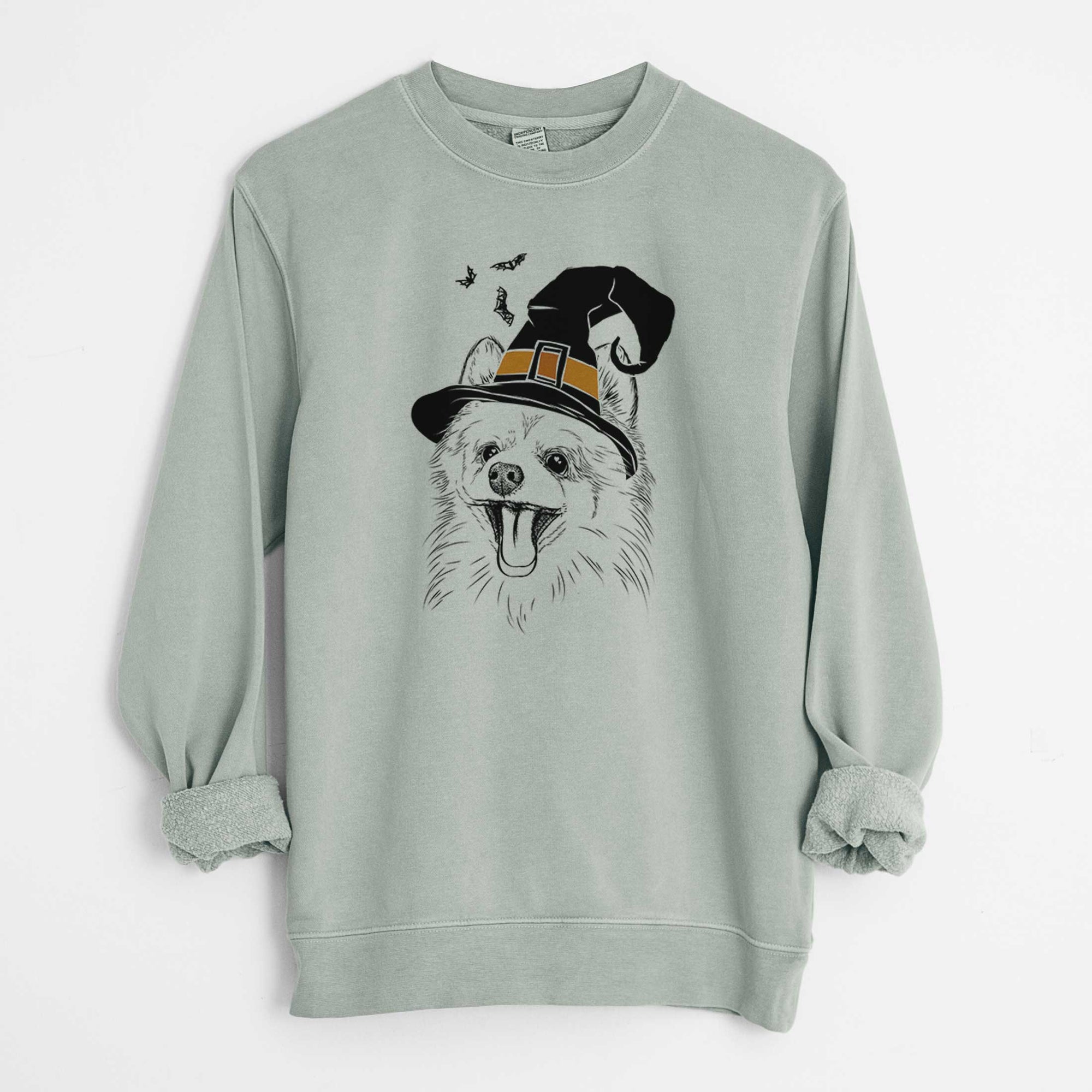 Witch Quinn the Pomeranian - Unisex Pigment Dyed Crew Sweatshirt